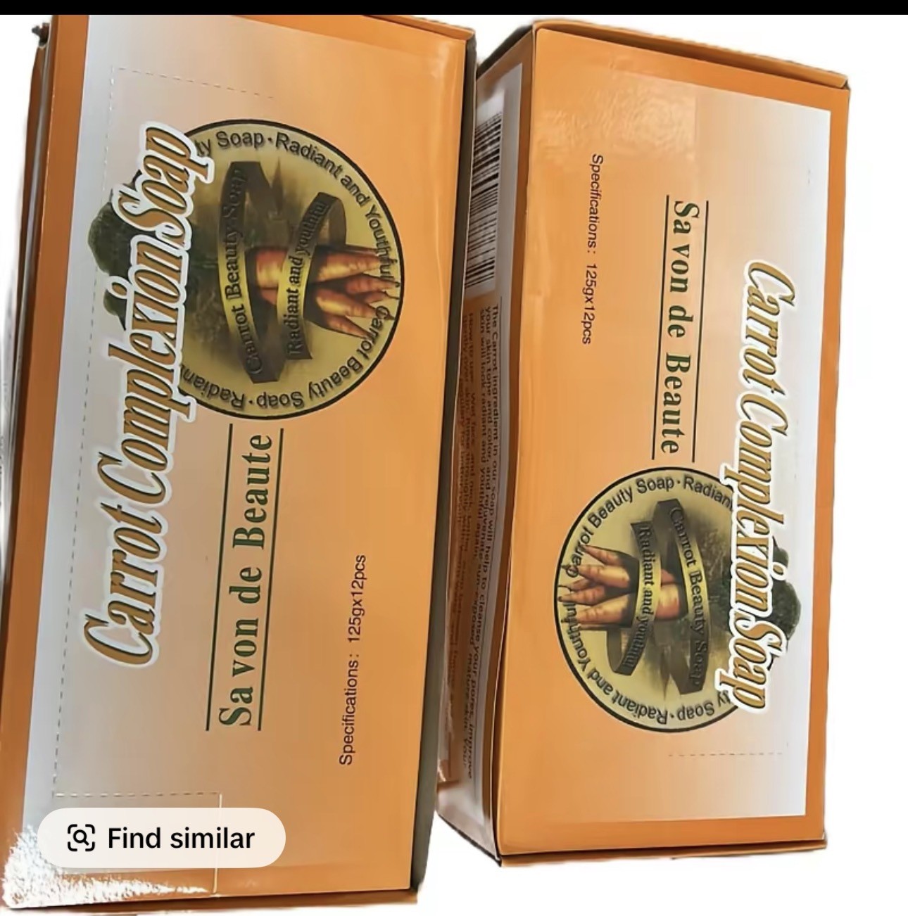 12-Bars Soap CARROT COMPLEXION BEAUTY BAR WITH CARROT OIL 125g each BRAND NEW!