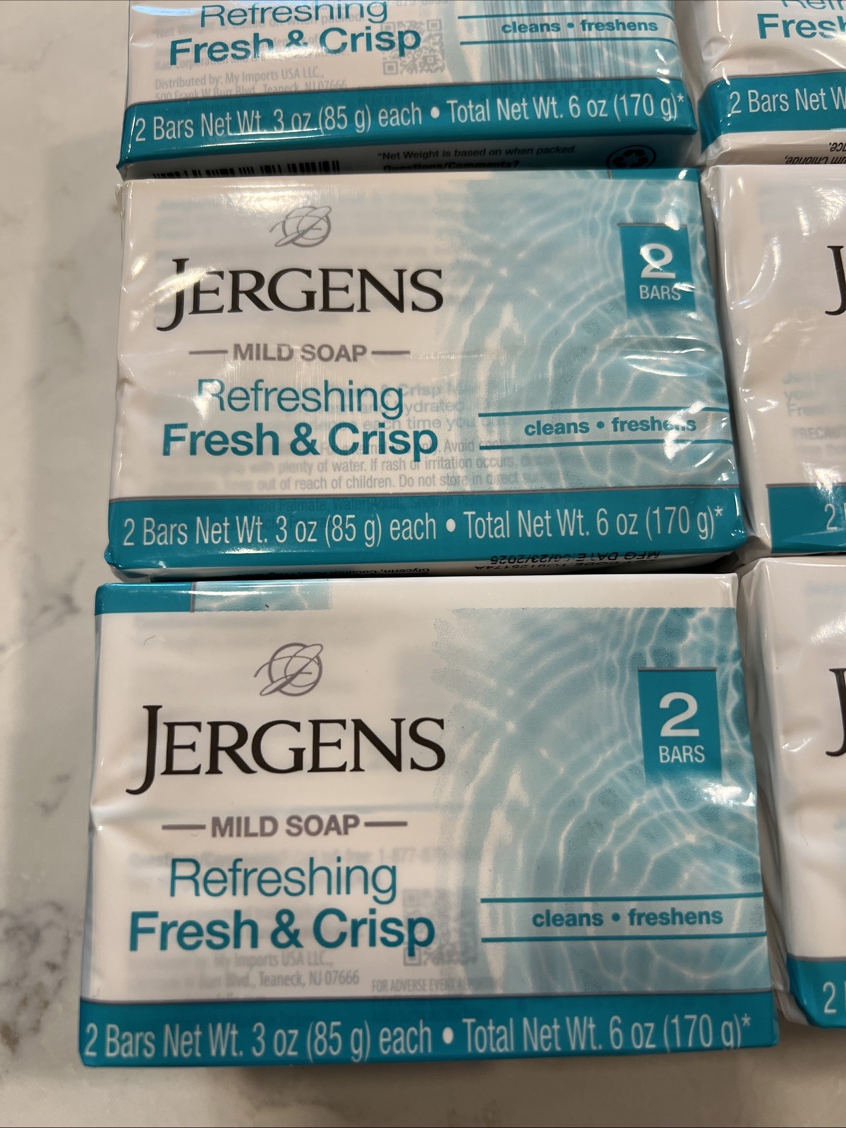 6 PACK- Jergens Mild Soap, Refreshing Fresh & Crisp, 12 Bars – 3 Oz. (Each) DCAM