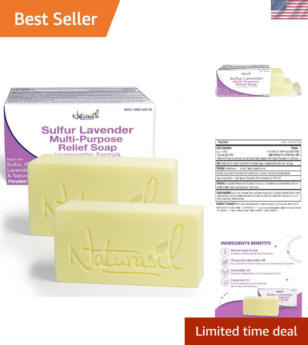10% Sulfur Soap with Lavender: Natural Care for Acne, Eczema & Skin Discomfort