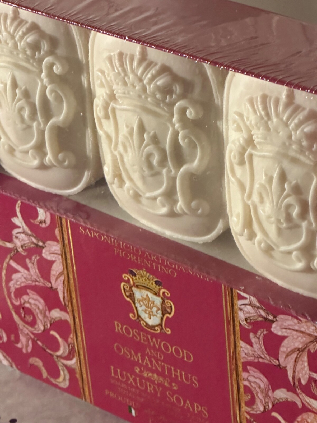 SAPONIFICIO Made in TUSCANY ROSEWOOD & OSMANTHUS LUXURY SOAPS 3 x 4.40 oz