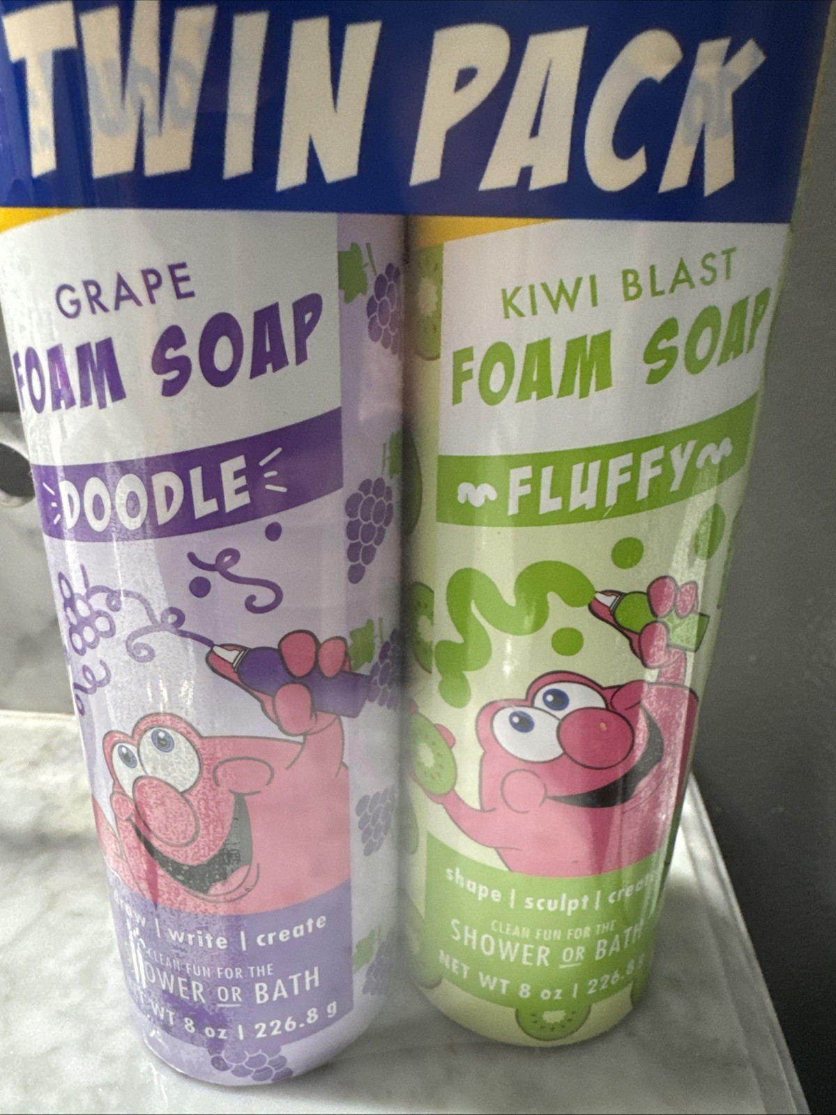 Mr Bubble Foam Soap Grape 🍇& Kiwi 🥝. Blast! 2 Twin Pack! Sensory Play!