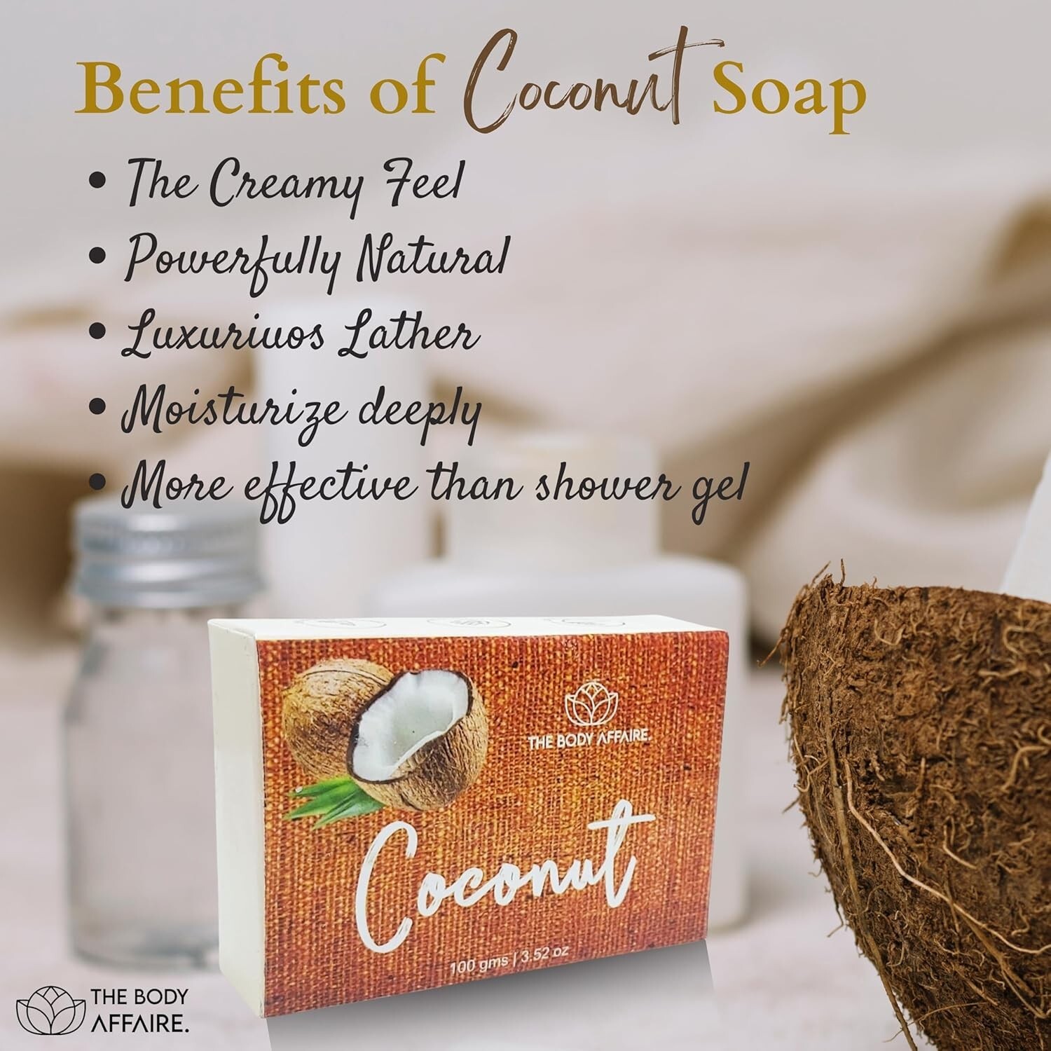 FORGANIK Coconut Handmade Cold Process Soap by The Body Affaire For Men & Women