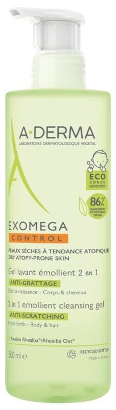 A-DERMA Exomega Control Emollient Anti-Scratching Cleansing Gel 500ml