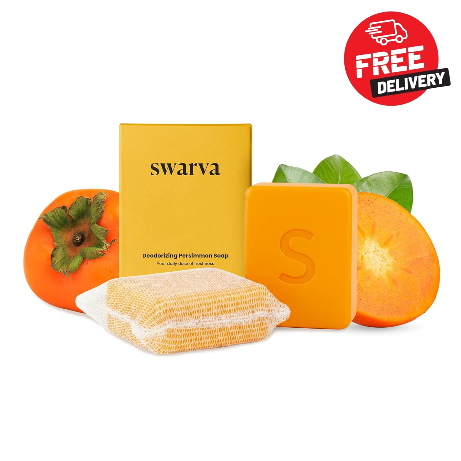 Japanese Persimmon Soap Bar 2 Pack, Natural Body Odor Cleanser, Japanese Skincar