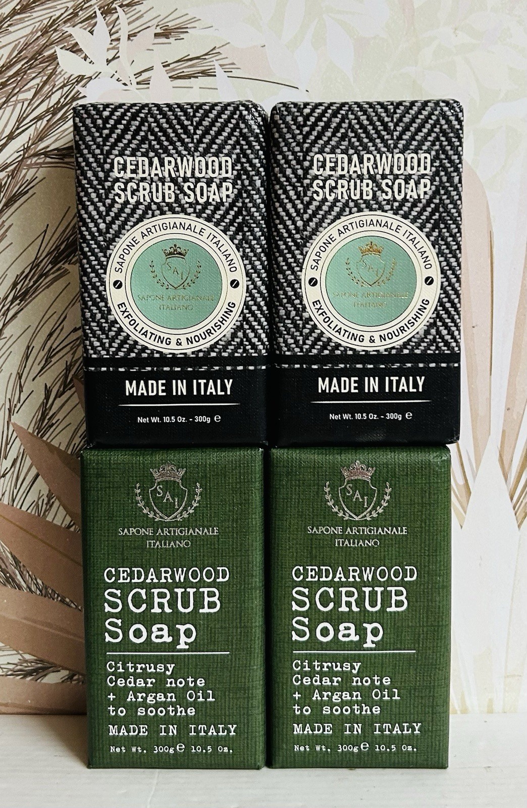 4-Pack Saponificio ~ Cedarwood Exfoliating & Nourishing Bar Soap 10.5 oz Each