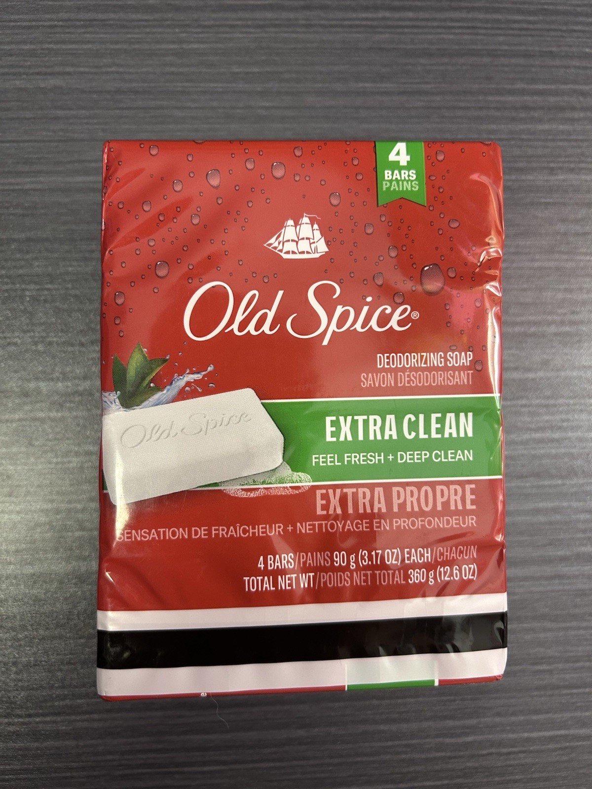 Old Spice Deodorizing Bar Soap Extra Clean Fresh & Deep Clean 3.17 oz. 4 Bars