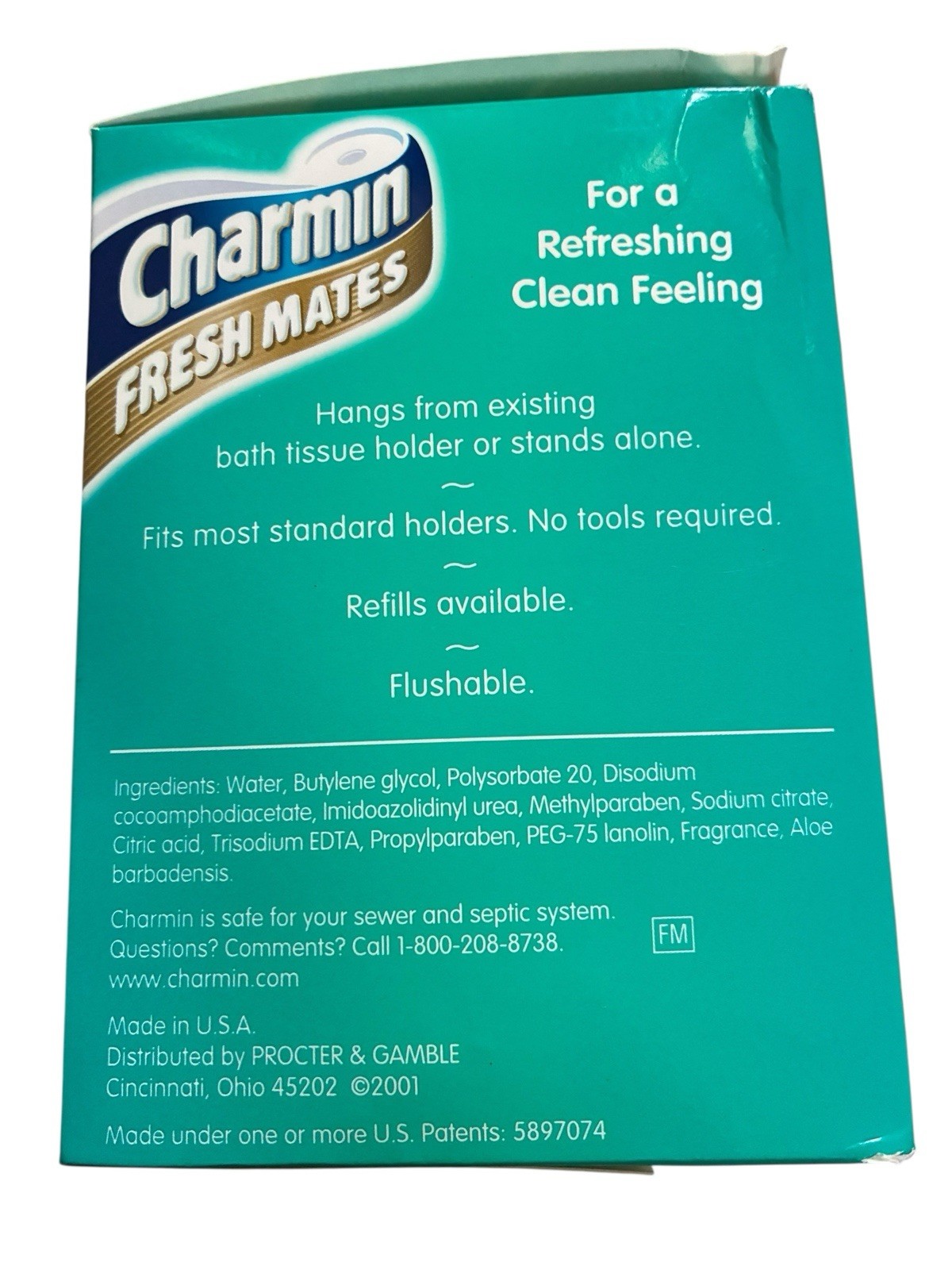 Vintage Charmin Fresh Mates Dispenser And Moistened Wipes On Roll READ