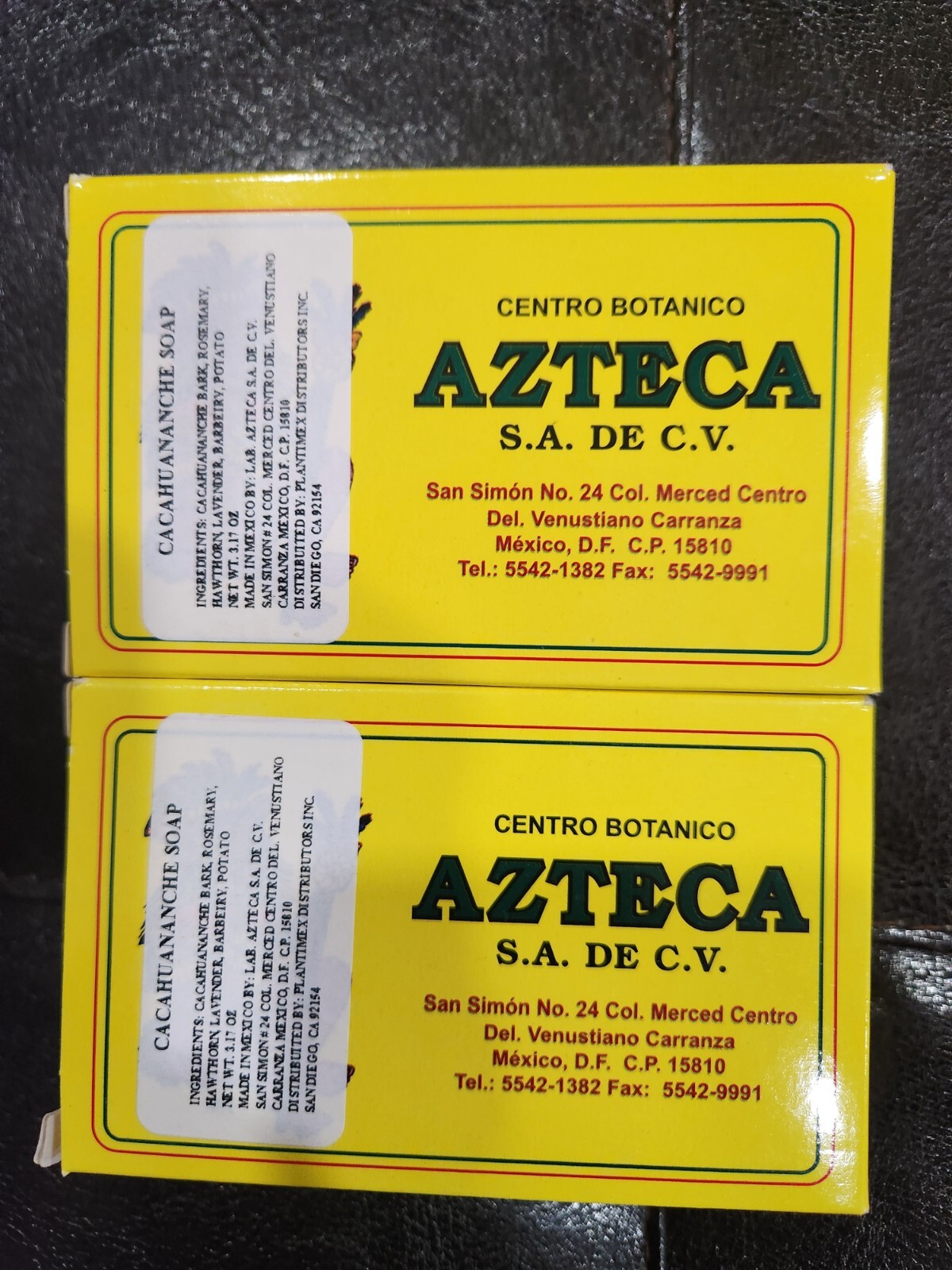 2 PACK CACAHUANANCHE SOAP 06/2028 CENTRO BOTANICO AZTECA MADE IMEXICO PLANTIMEX