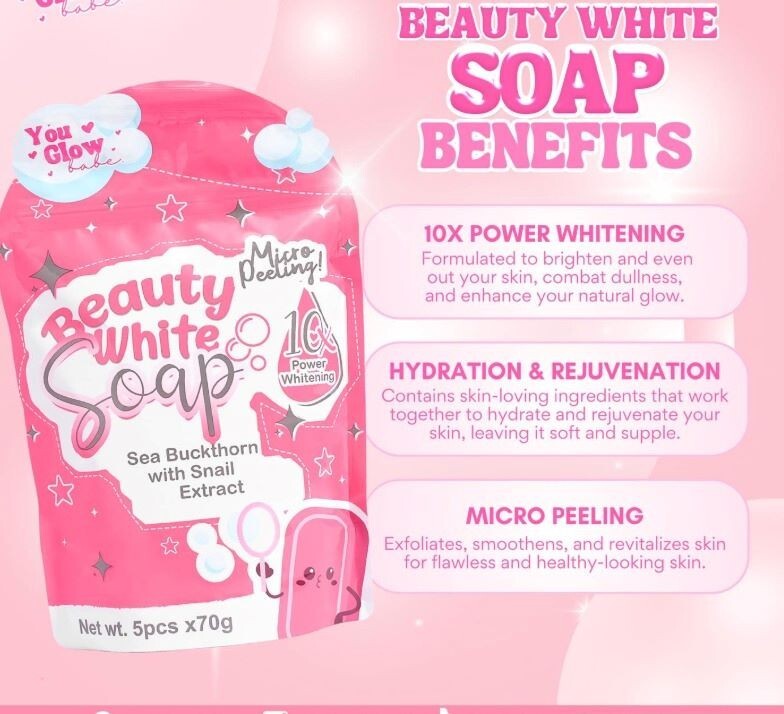 Beauty White Soap by You Glow Babe, 5 Bars x 70g