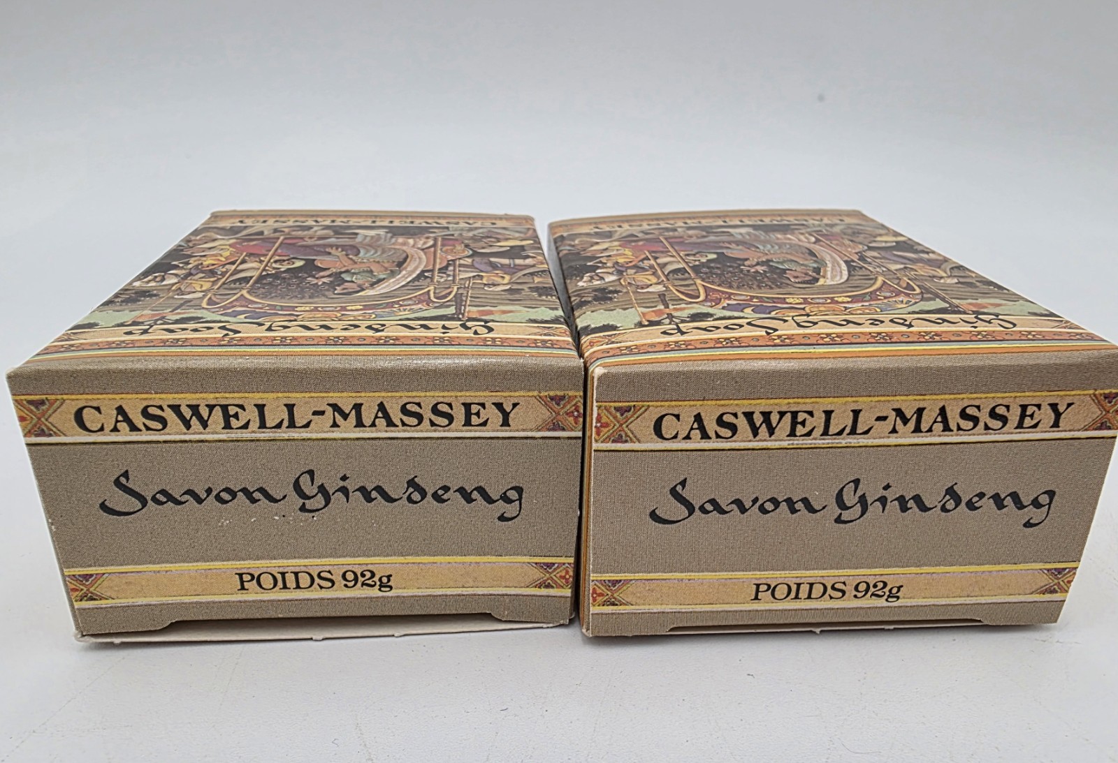 Caswell Massey Ginseng Soap 92g Set Of 2 Boxed Bath Bars VTG