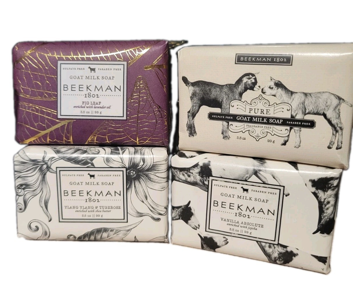 Beekman 1802 Special Delivery Metal Gift Tin With (4) 3.5oz Goat Milk Soap Bars