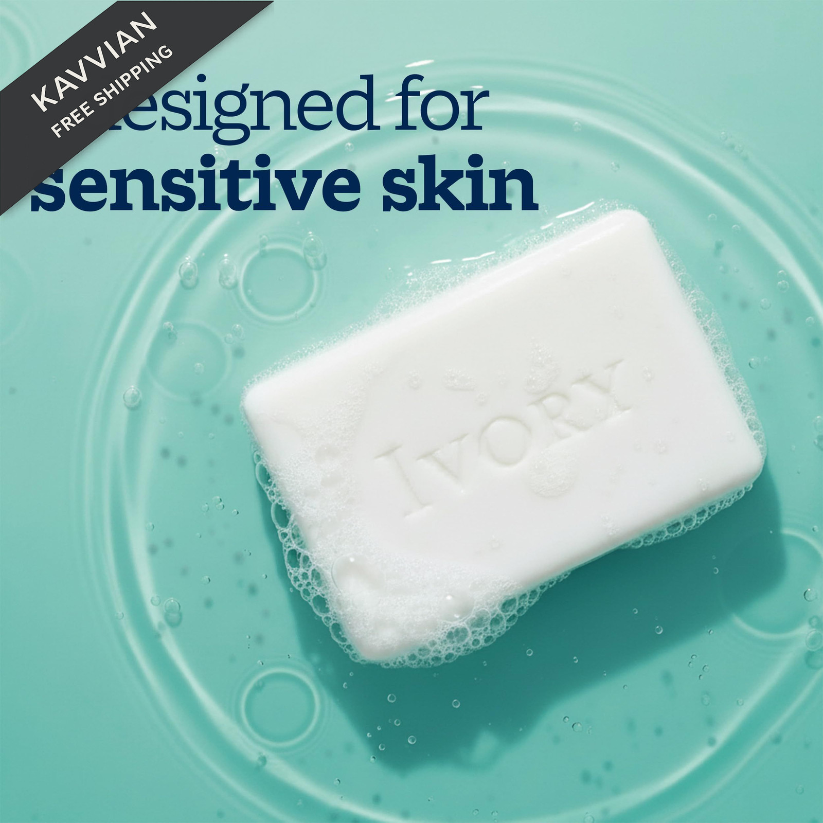 Ivory Sensitive Bar Soap, Designed for Whole 3.17 Ounce (Pack of 10), White