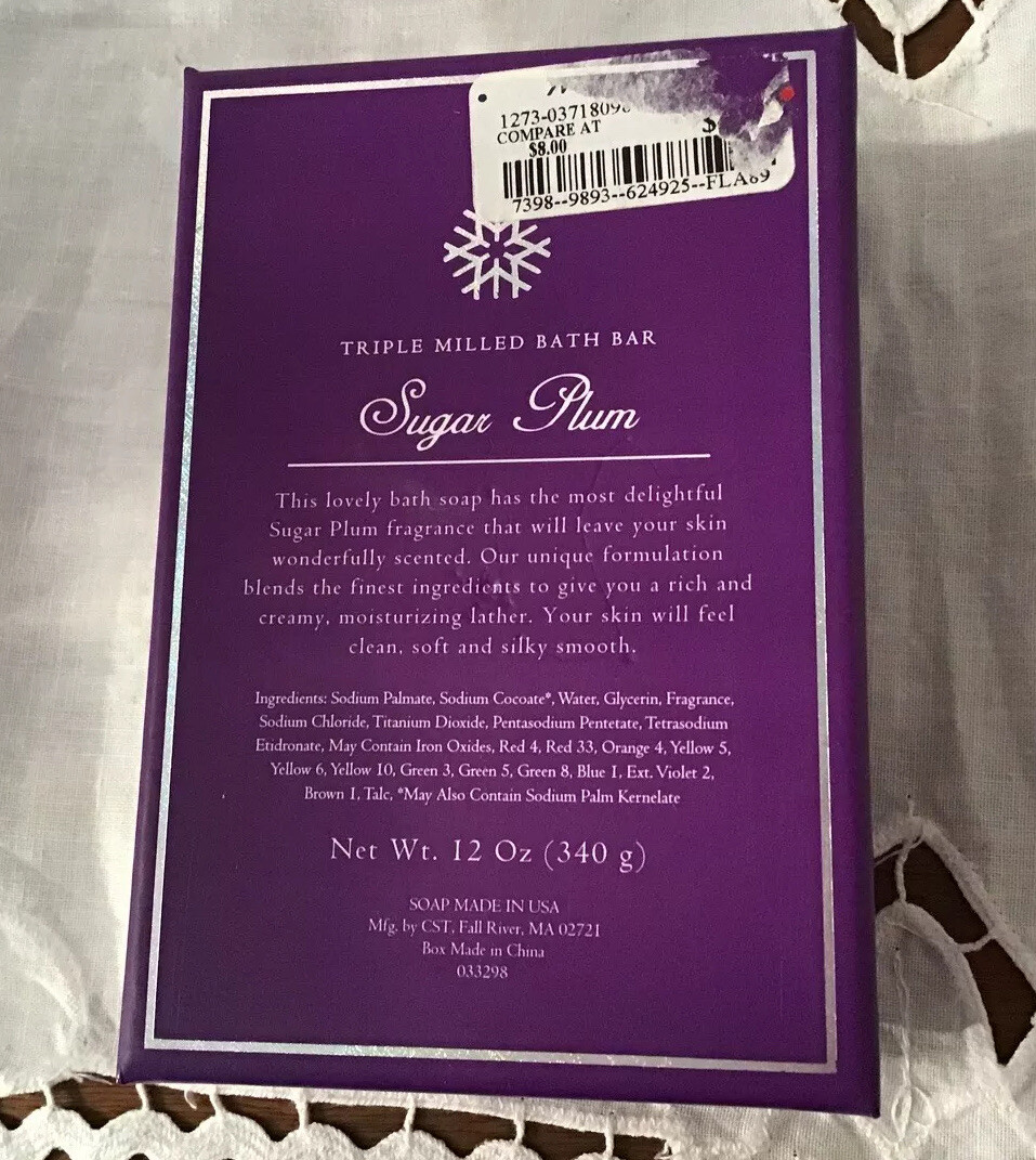 CST Commonwealth Sugar Plum Moisturizing Bath Soap Bar 12 Oz XL Boxed USA