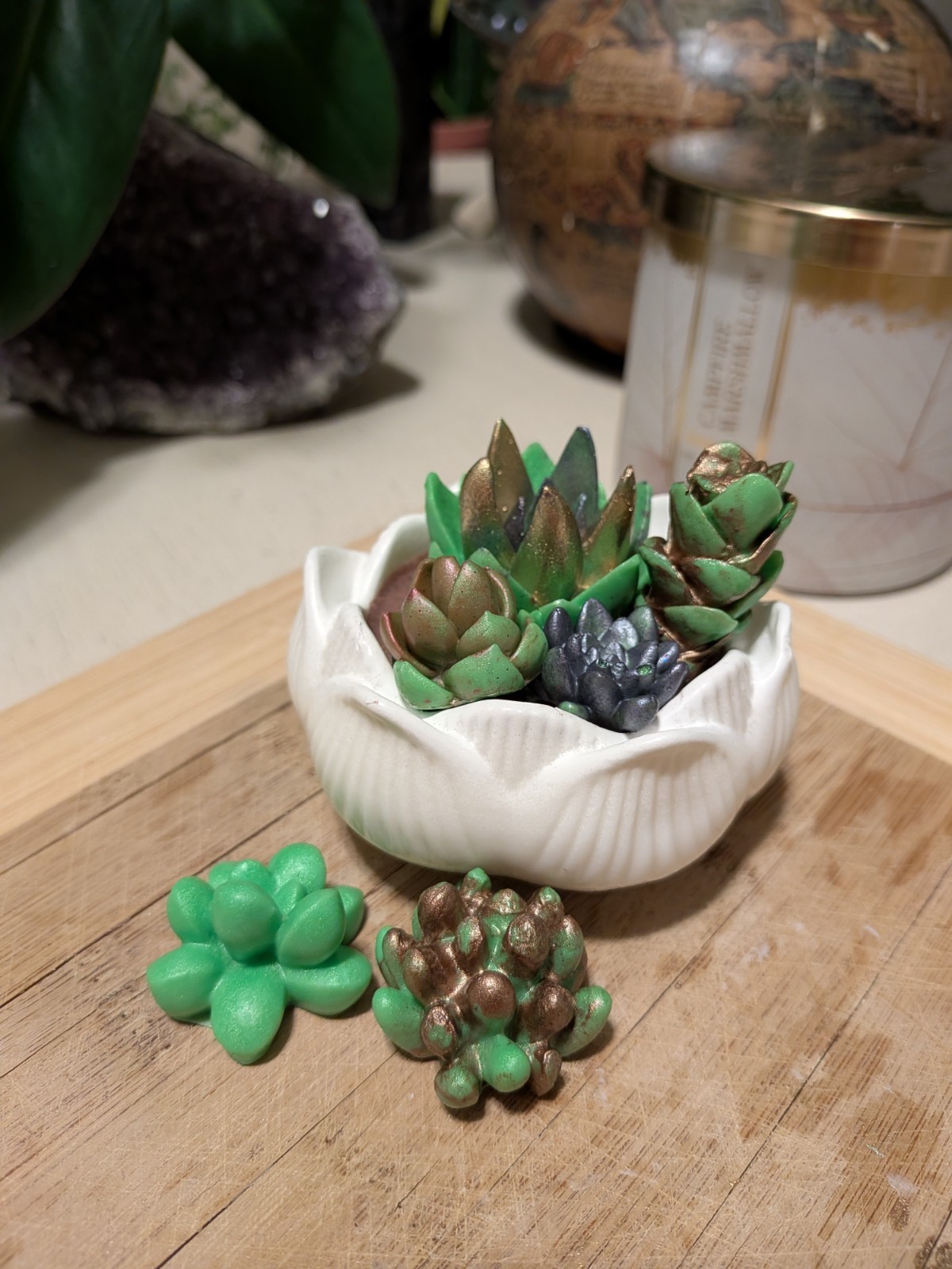 Handcrafted Goat’s Milk Soap Succulent Set! Emerald Agave Scent/ Custom +$5