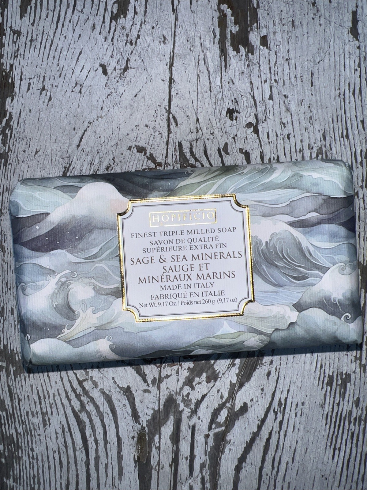 Hopificio Italian LUX Bath Bar Soap Sea Minerals Scented LARGE Net Wt.9.17 oz