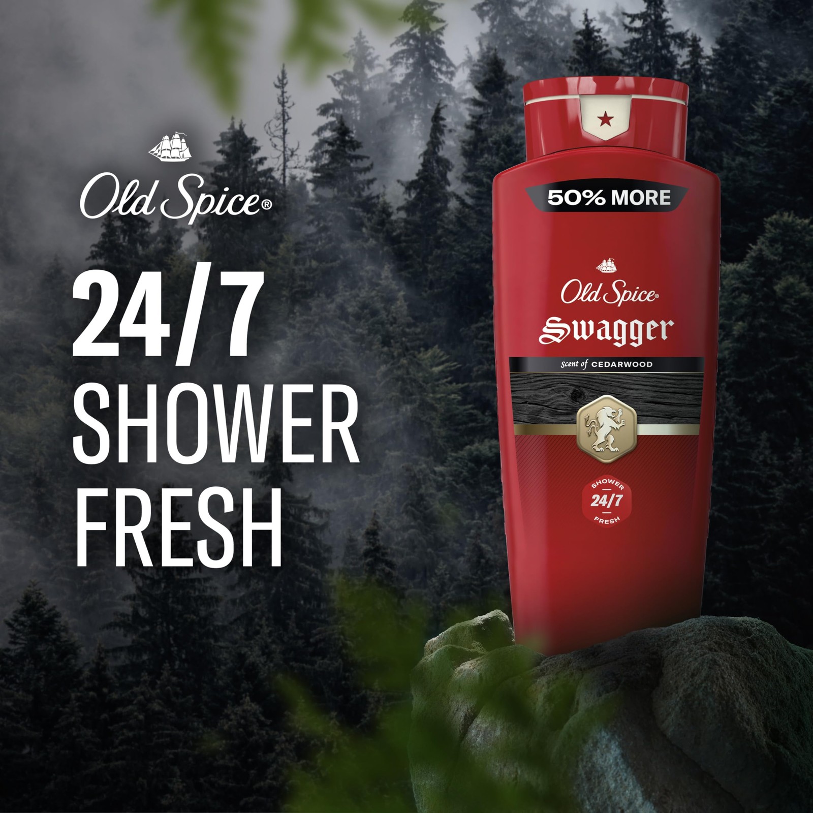 Old Spice Refreshing Body Wash for Men, 3X Defense, 24 Fl Oz (Pack of 2), Red