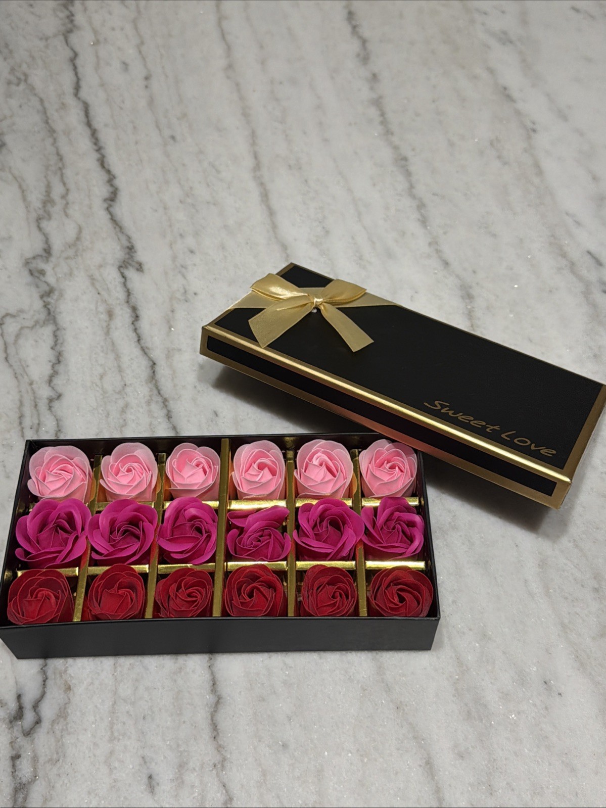 Rose Flower Soap Petals Gift Set 18PCS Pink Scented for Her