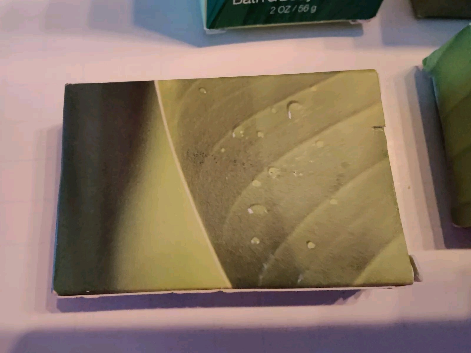 Bath & Body Works Rainkissed Leaves Soap Lot of 4, 2oz bars Total of 8oz NEW
