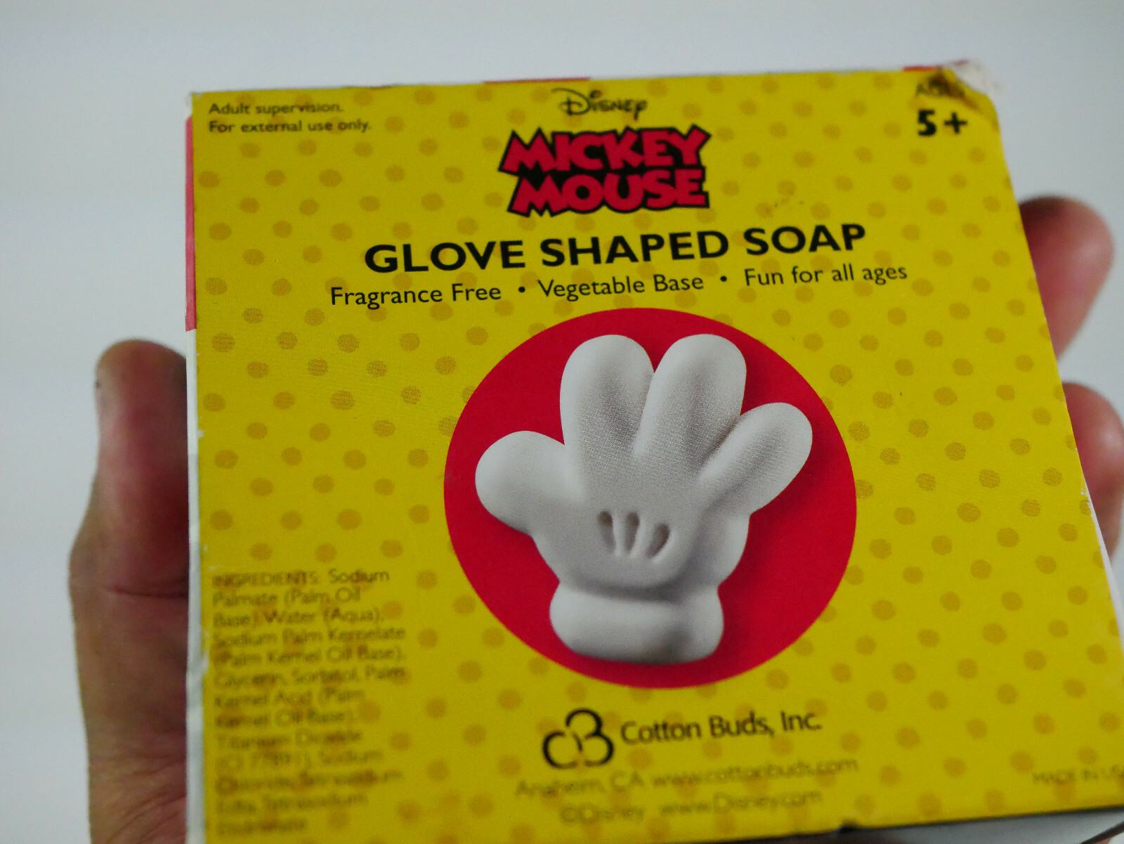 Disney Mickey Mouse Glove Shaped Soap Fragrance Free BRAND NEW