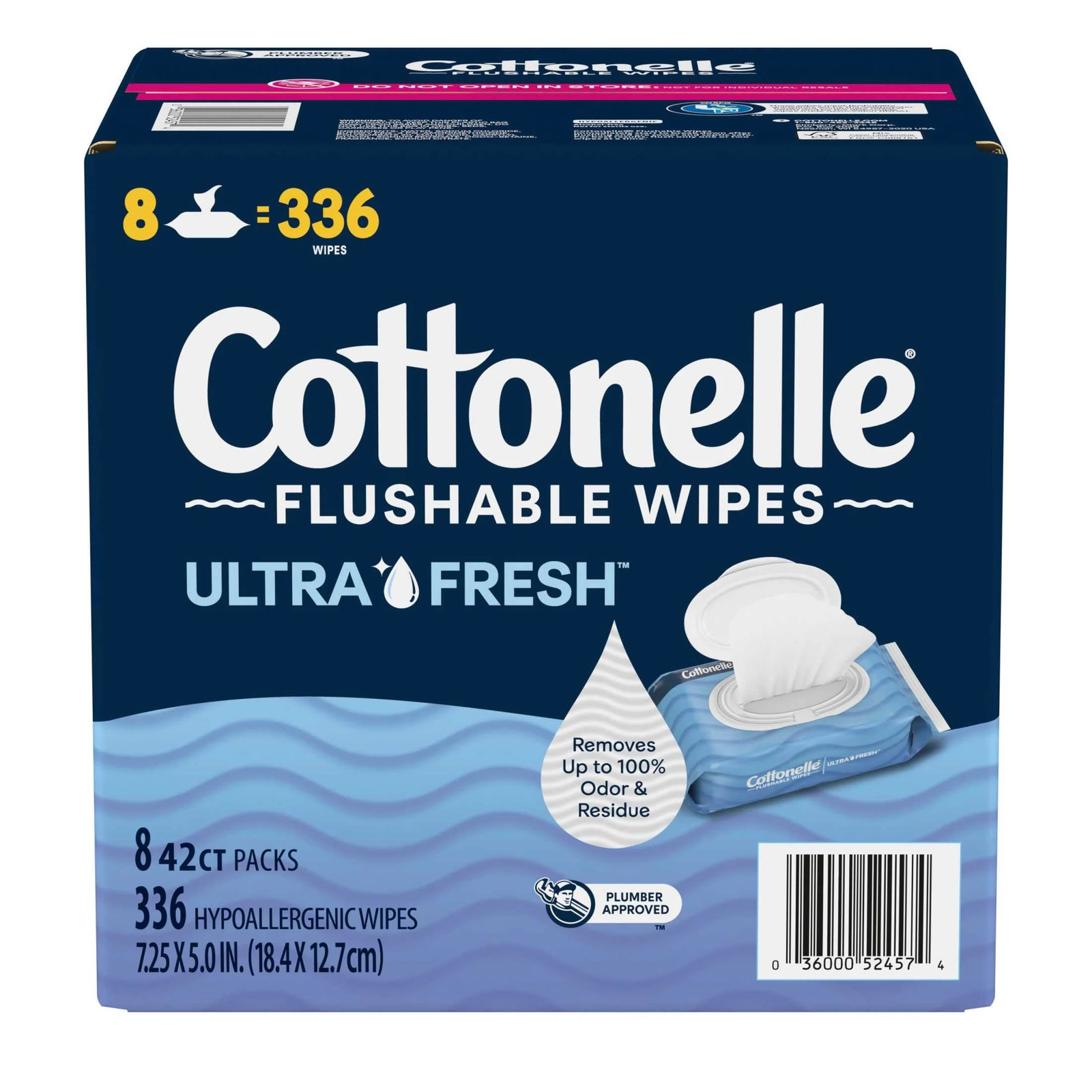 Ultra Fresh Flushable Wet Wipes, 8 Flip-Top Packs
