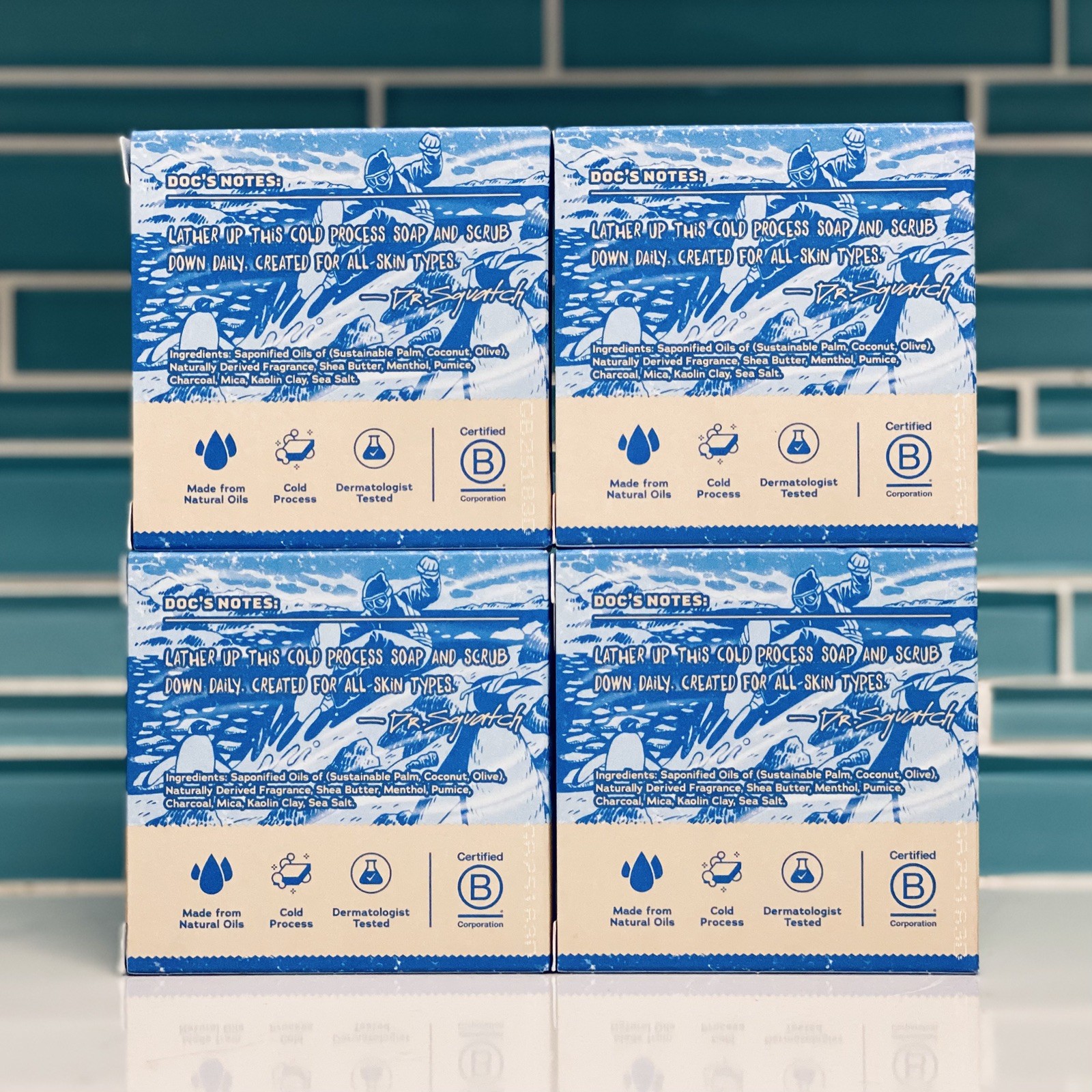 Lot Of 4 Dr. Squatch Polar Rush Mens Natural Bar Soap Limited Edition Rare 5 oz