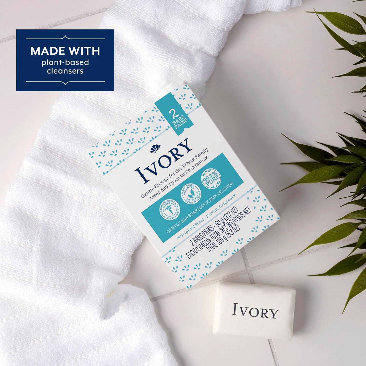 Ivory Gentle Bar Soap Original Scent 3.17 Oz.2 Count