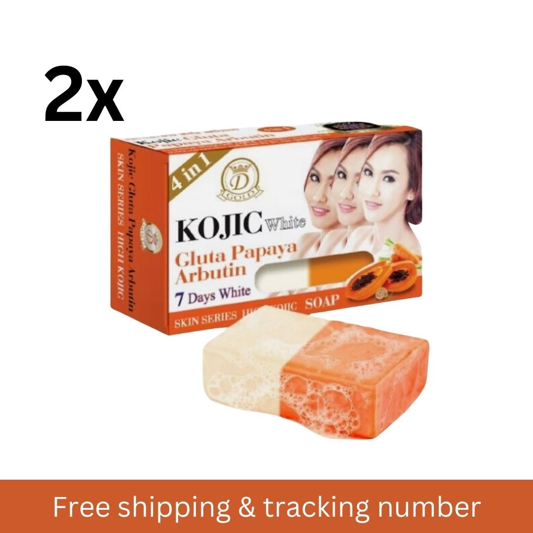 2×160 g. Kojic Gluta Papaya Arbutin Body Lightening Soap Clear Spot Authentic