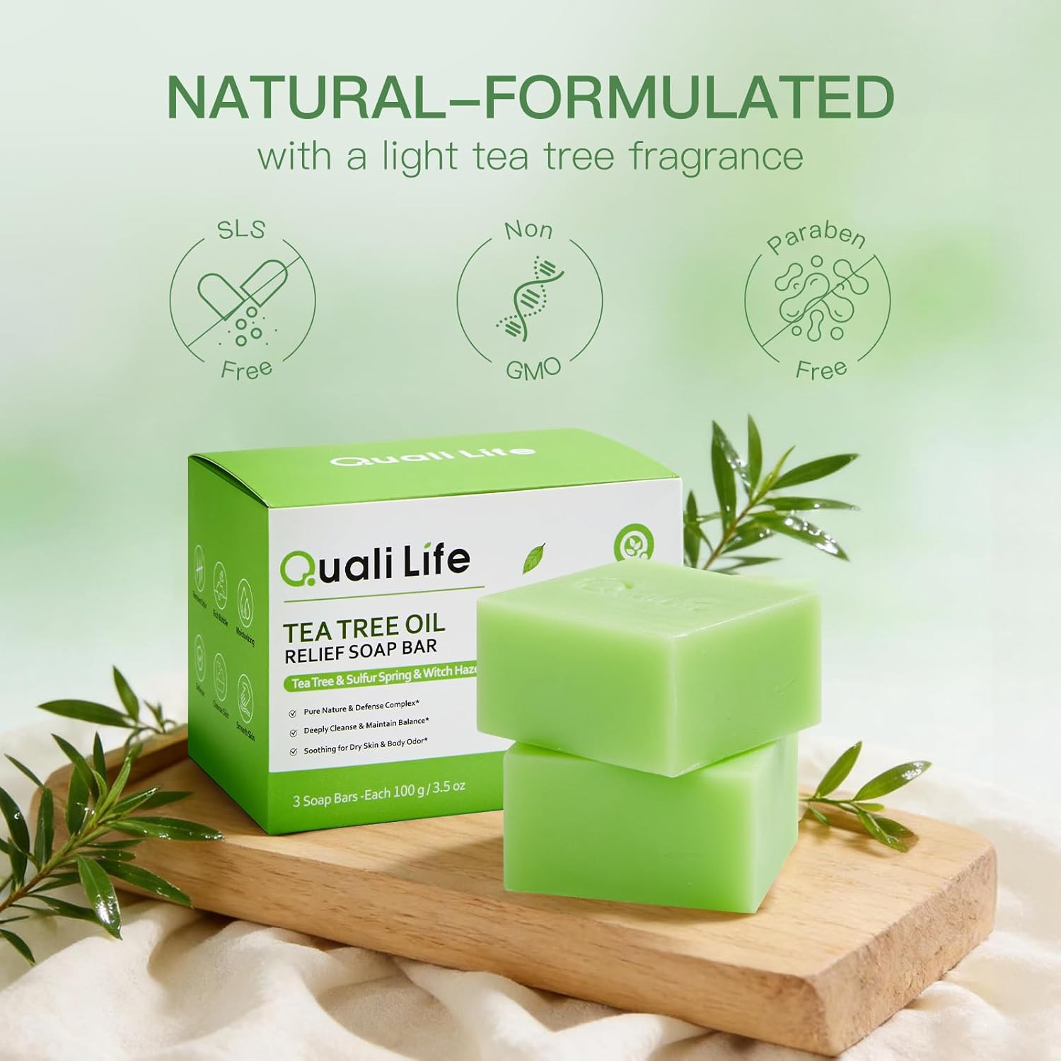 Tea Tree Soap, Tea Tree Soap Bar for Face & Body, Antifungal Soap with Tea Tree
