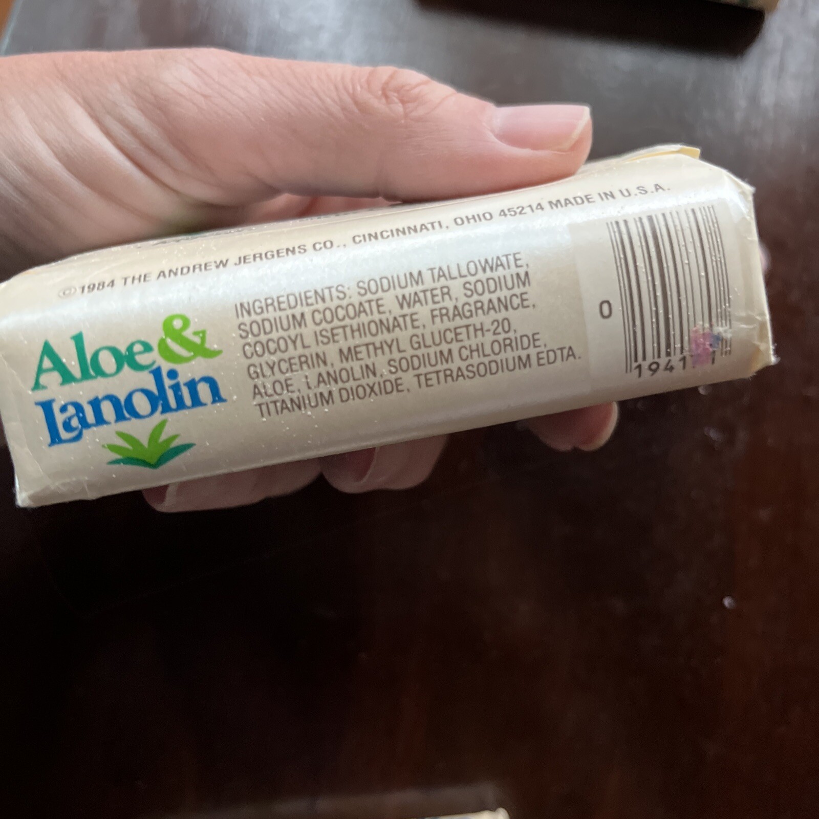 VTG NOS NEW 1984 Jergens Aloe & Lanolin Soap Bar ~ 3.5oz RARE!!!