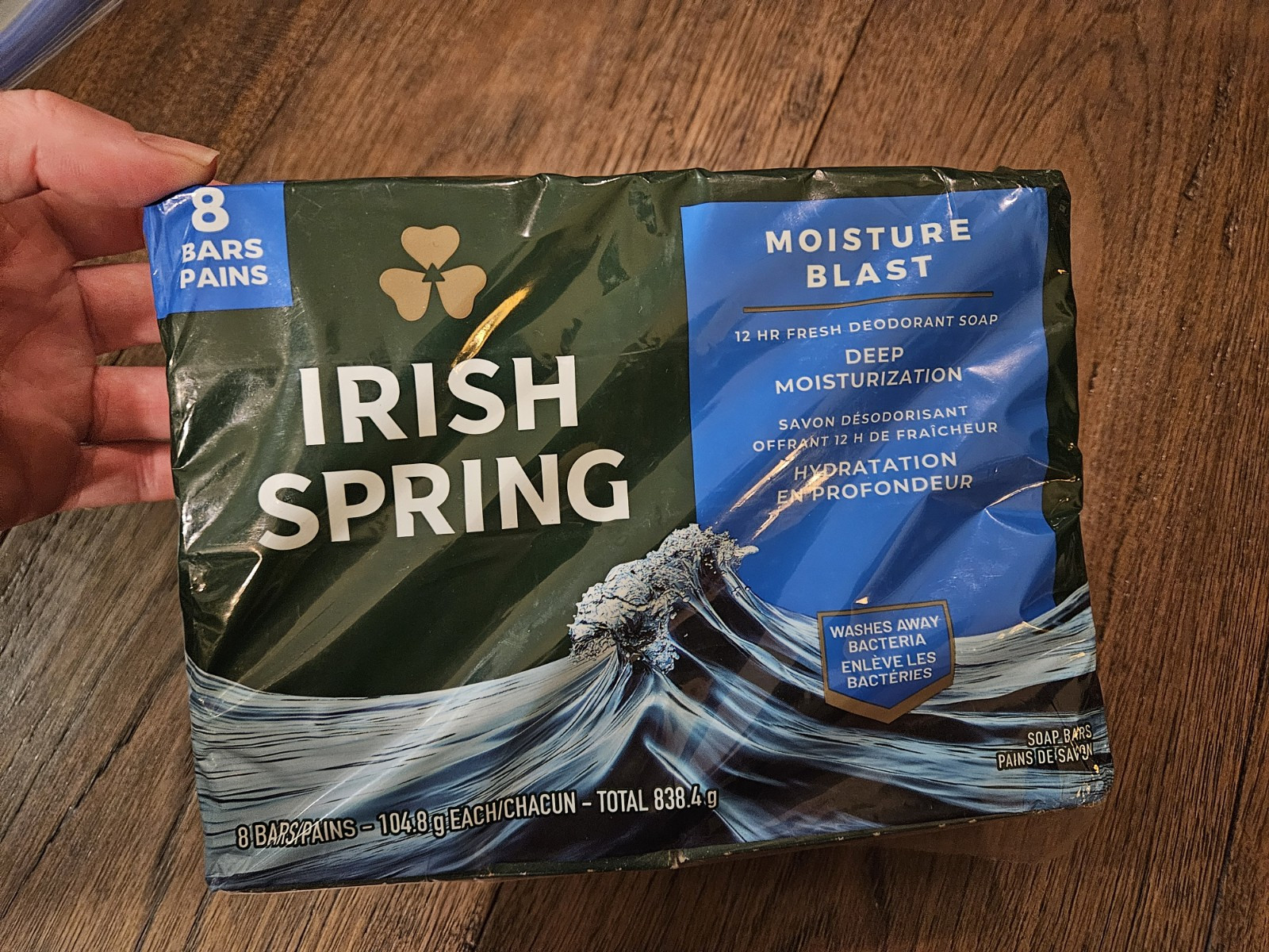 Irish Spring Moisture Blast Bar Soap, 3.75oz Each (8 Count) New In Packaging