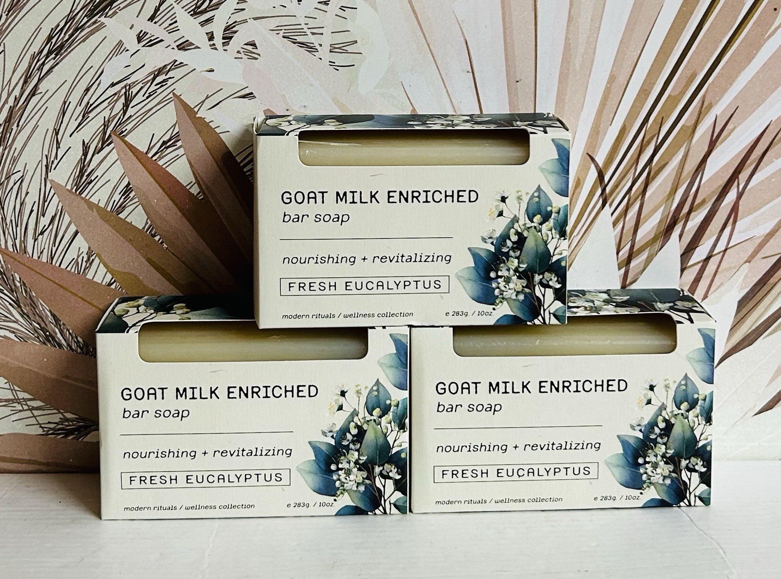 3-Pack Fresh Eucalyptus Nourishing & Revitalizing Bar Soap 10 oz Each