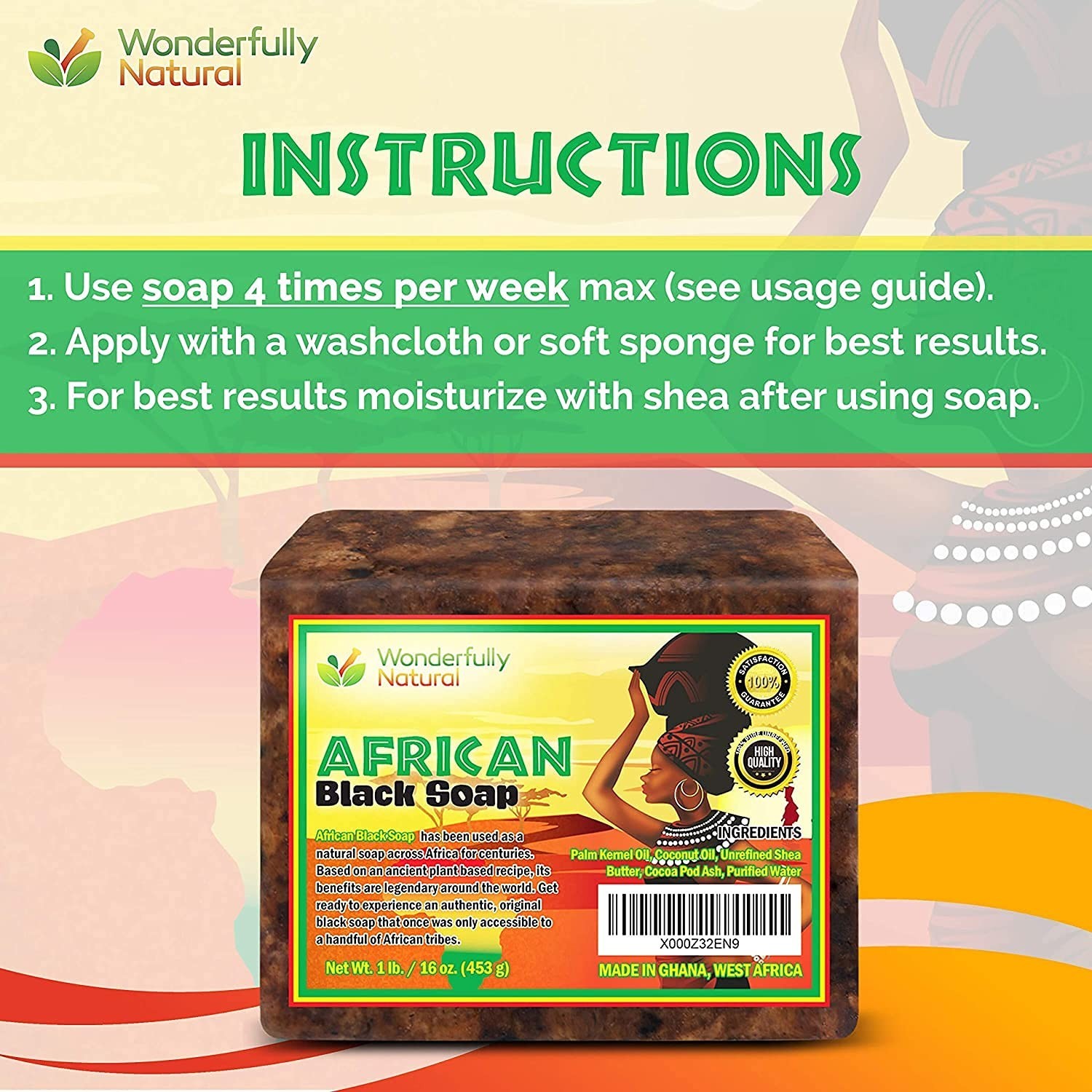 African Black Soap for Acne & Dark Spots | Organic Satisfaction Guarantee | …
