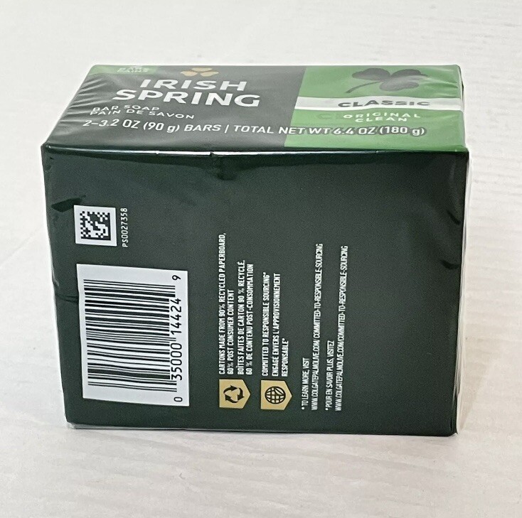 Irish Spring Original Scent Classic Bar Soap Pack of 2 – 3.2 oz Bars
