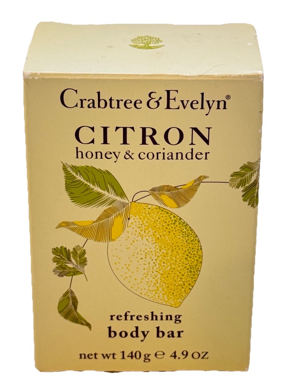 Retired Crabtree & Evelyn Citron Honey & Coriander Bar Soap NIB 4.9 ounces