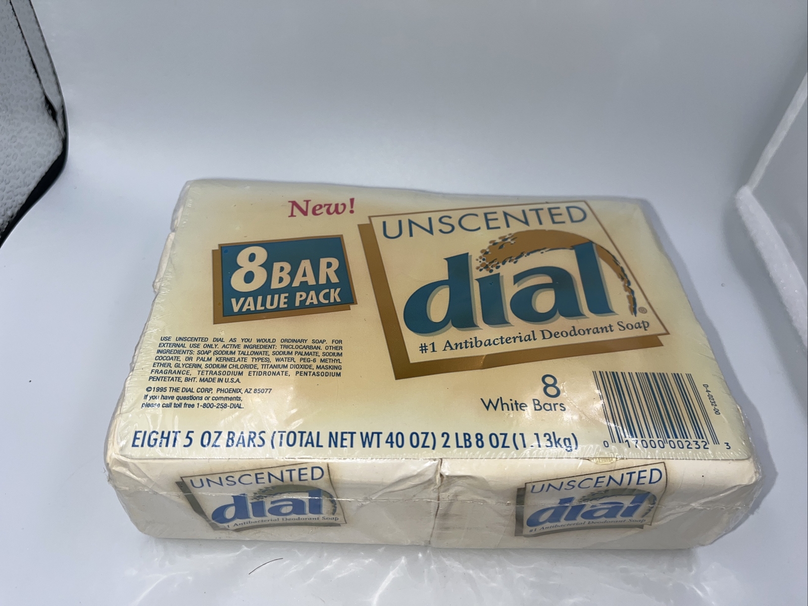 NOS 9x Dial Antibacterial Soap Unscented Bars 5 Oz Each = 45 Oz., Circa 1995