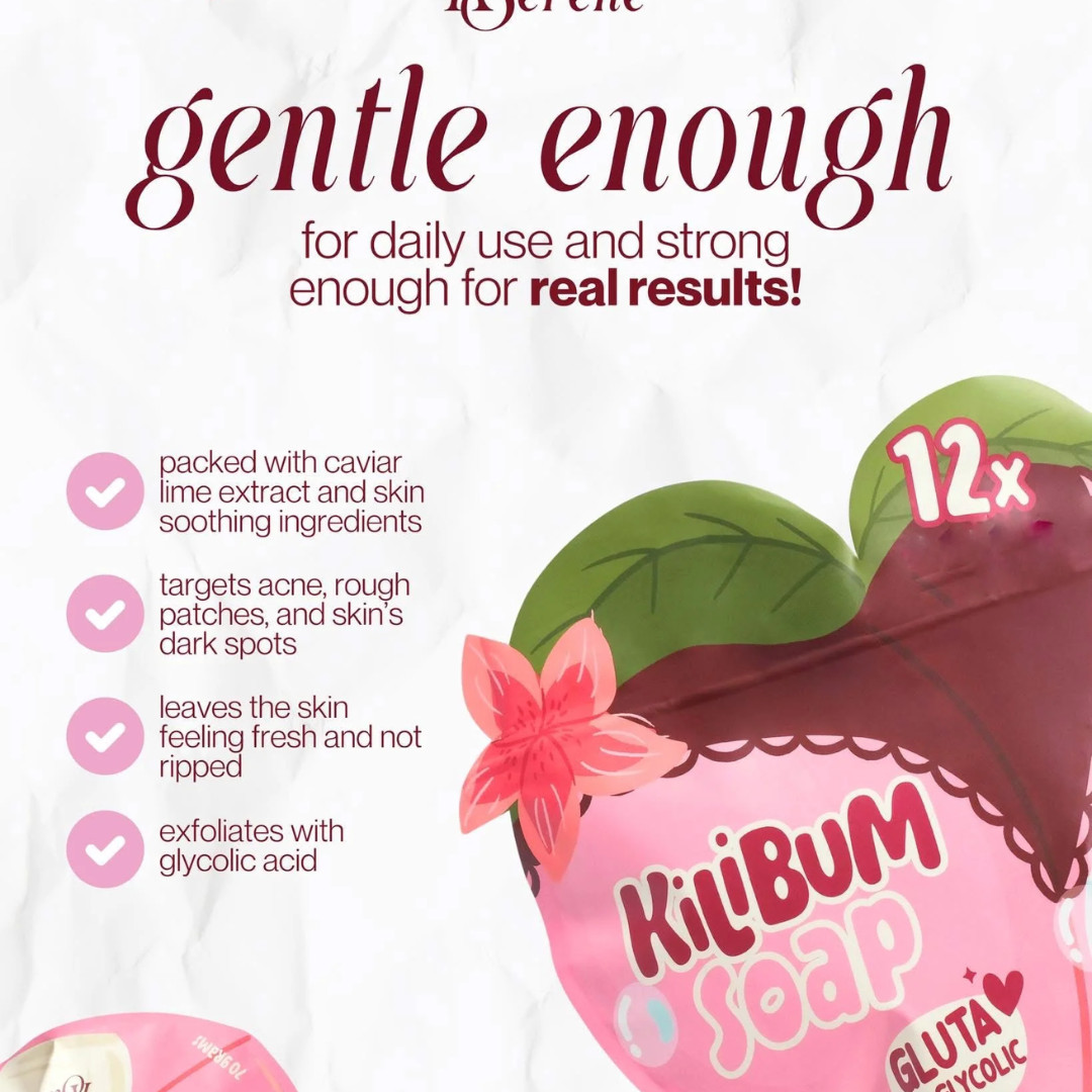 KSerene KiLiBUM Gluta Glycolic Soap 3 Bars 70g AHA Kojic Glutathione Exfoliating