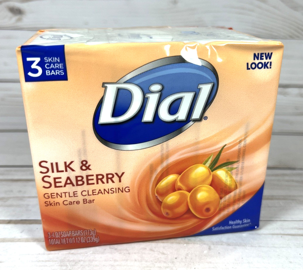 Dial Silk & Seaberry Gentle Cleansing Skin Care Bar 3-Count (2Packages) Rare