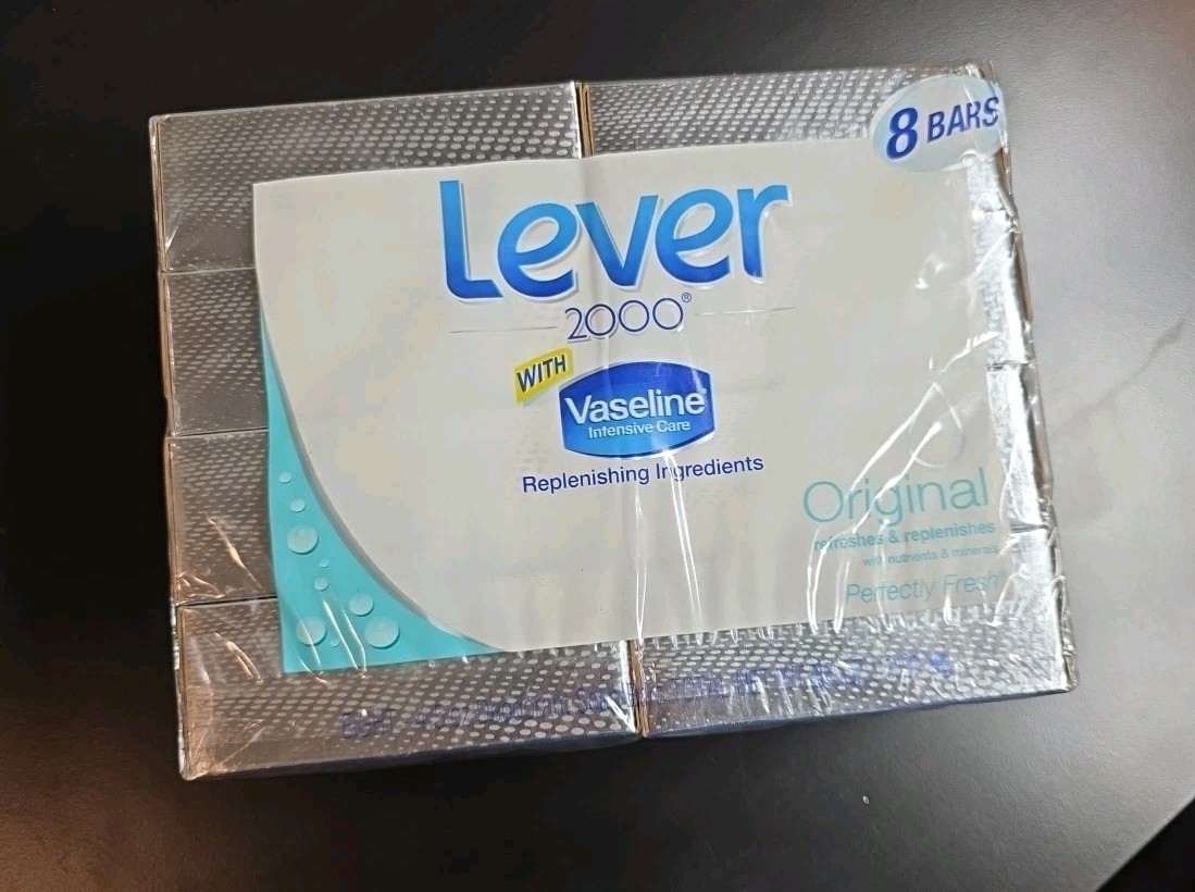(8) NOS Lever 2000 with Vaseline Bar Soa Original 4.5 oz Each SEALED