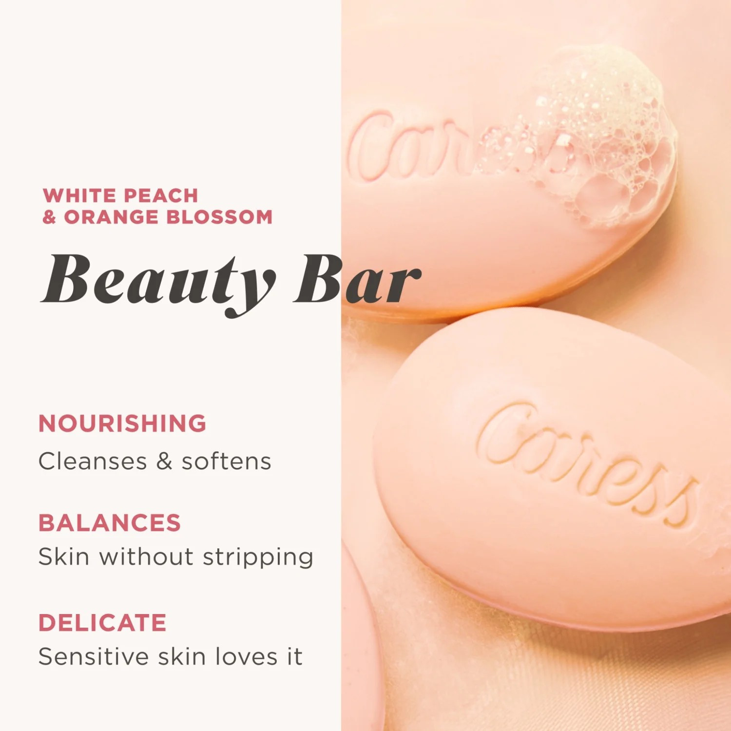 Caress Daily Silk Moisturizing Soap, White Peach & Orange Blossom, 3.75, 12 Bars