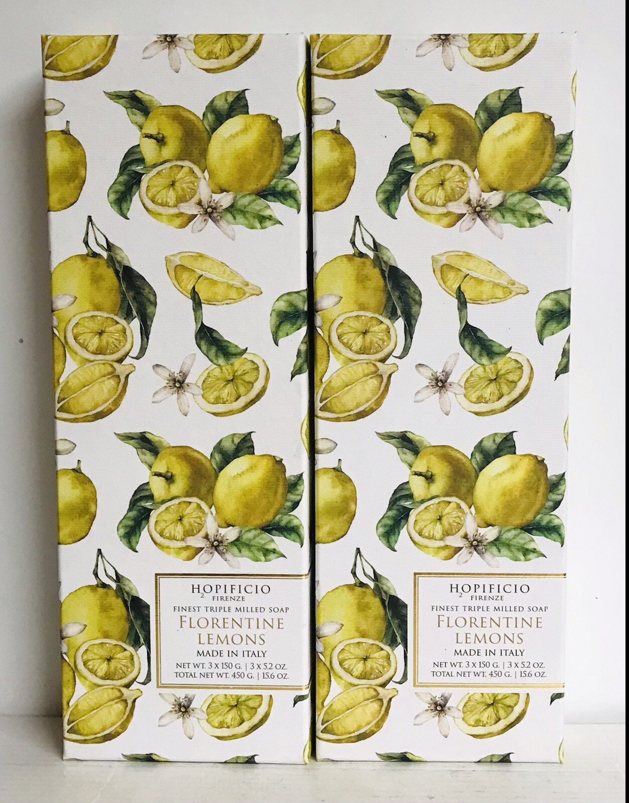 2-Pack Hopificio ~ Florentine Lemons Bar Soap 6 Bars 150 g Each