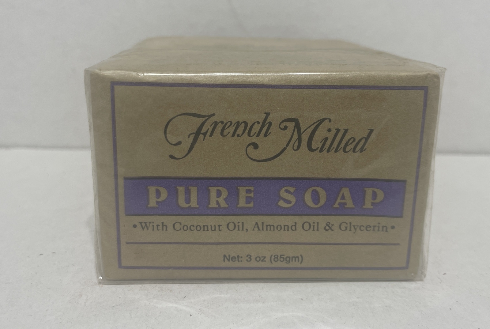 French Milled Pure Soap Bar With Coconut Oil, Almond Oil (85gm) Lot of 4 3oz