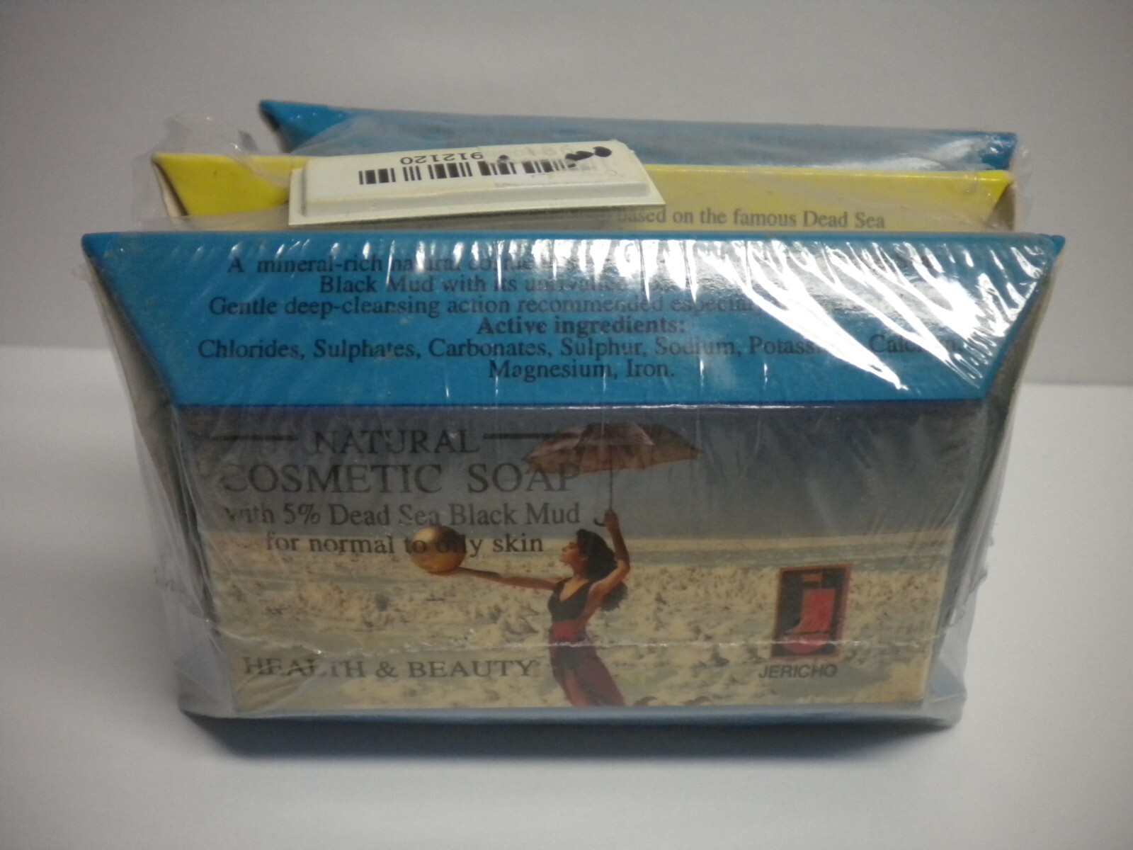 Lot of 3 NOS New Vintage Jericho 5% Dead Sea Black Mud Soap Bars Unused SEALED