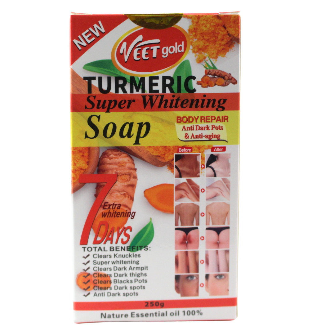 VeetGOLD TUMERIC Organic Super Whitening Face & Body Corrector Soap 200g X 1