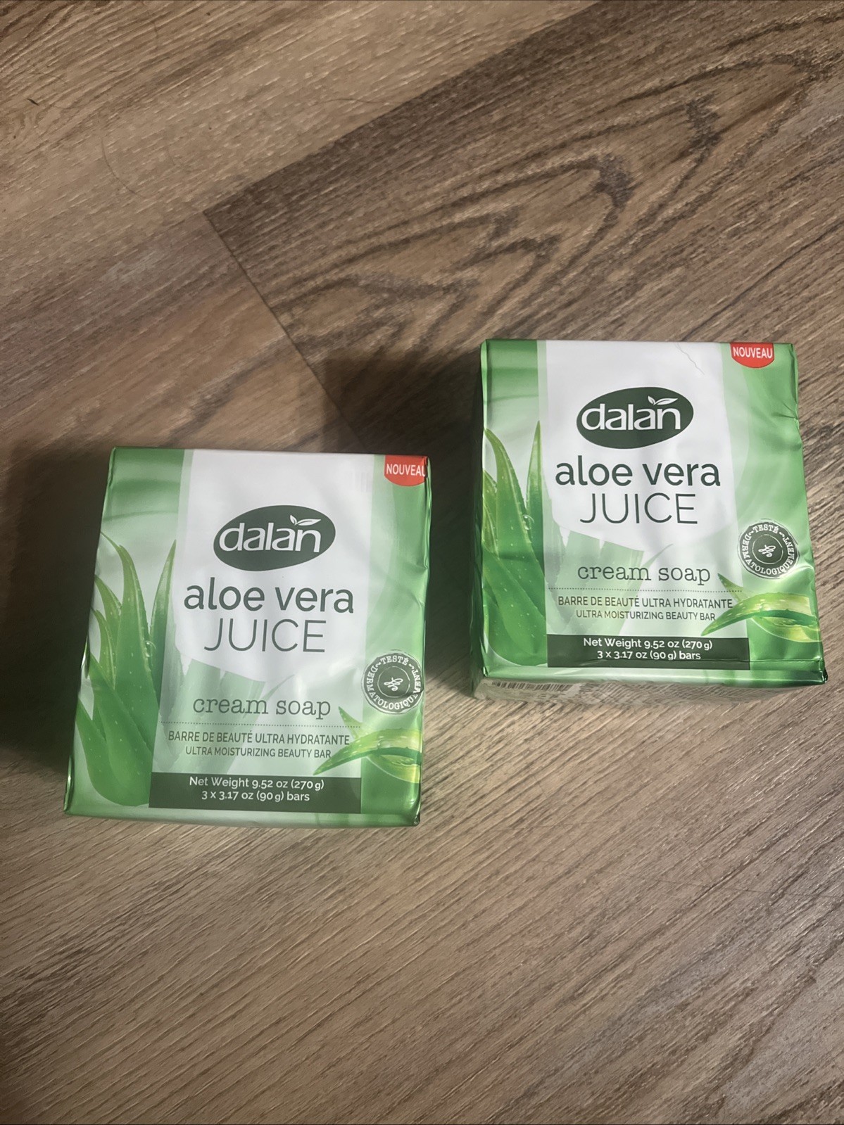 6 Bars Dalan Aloe Vera Juice Cream Soap 3.17oz Each Exp 05/06/2027