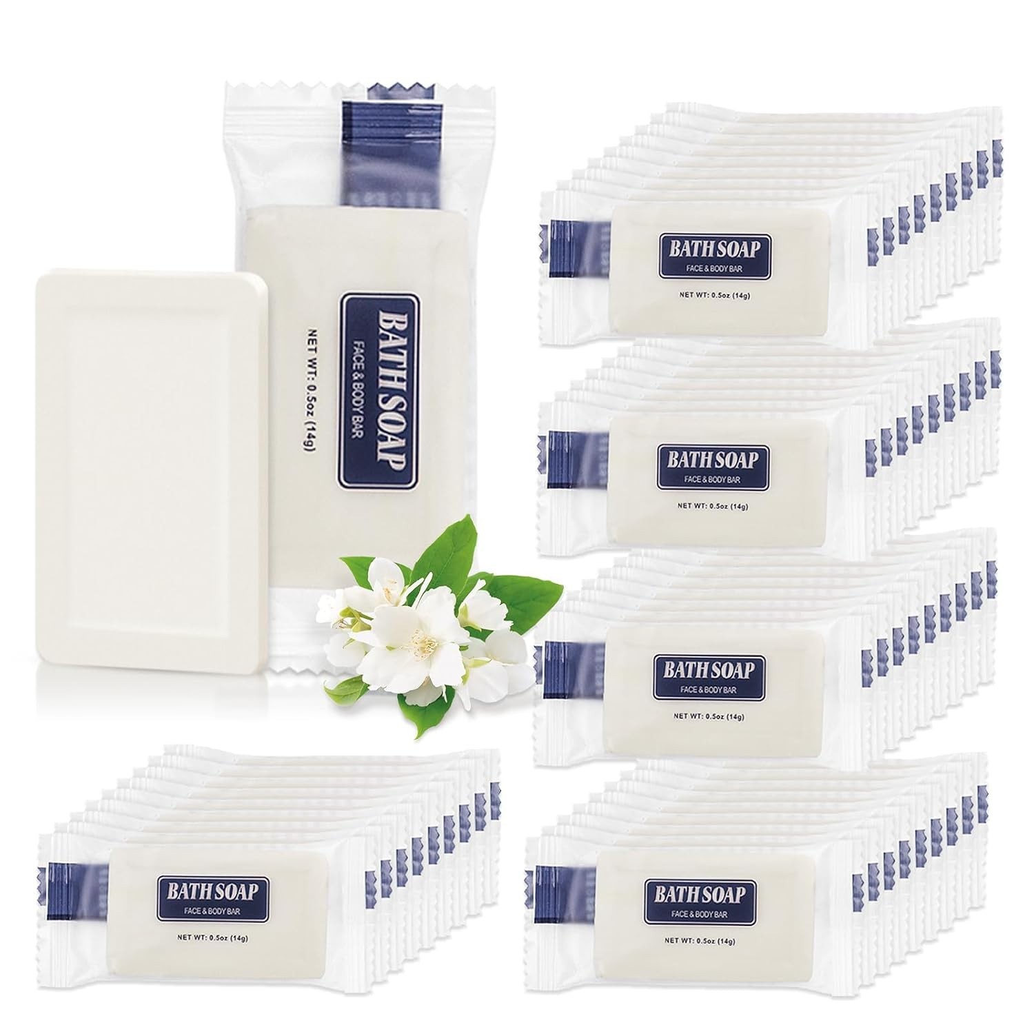 50 Pack Mini Bar Soap – Individually Wrapped Travel Size Toiletries for Hotels