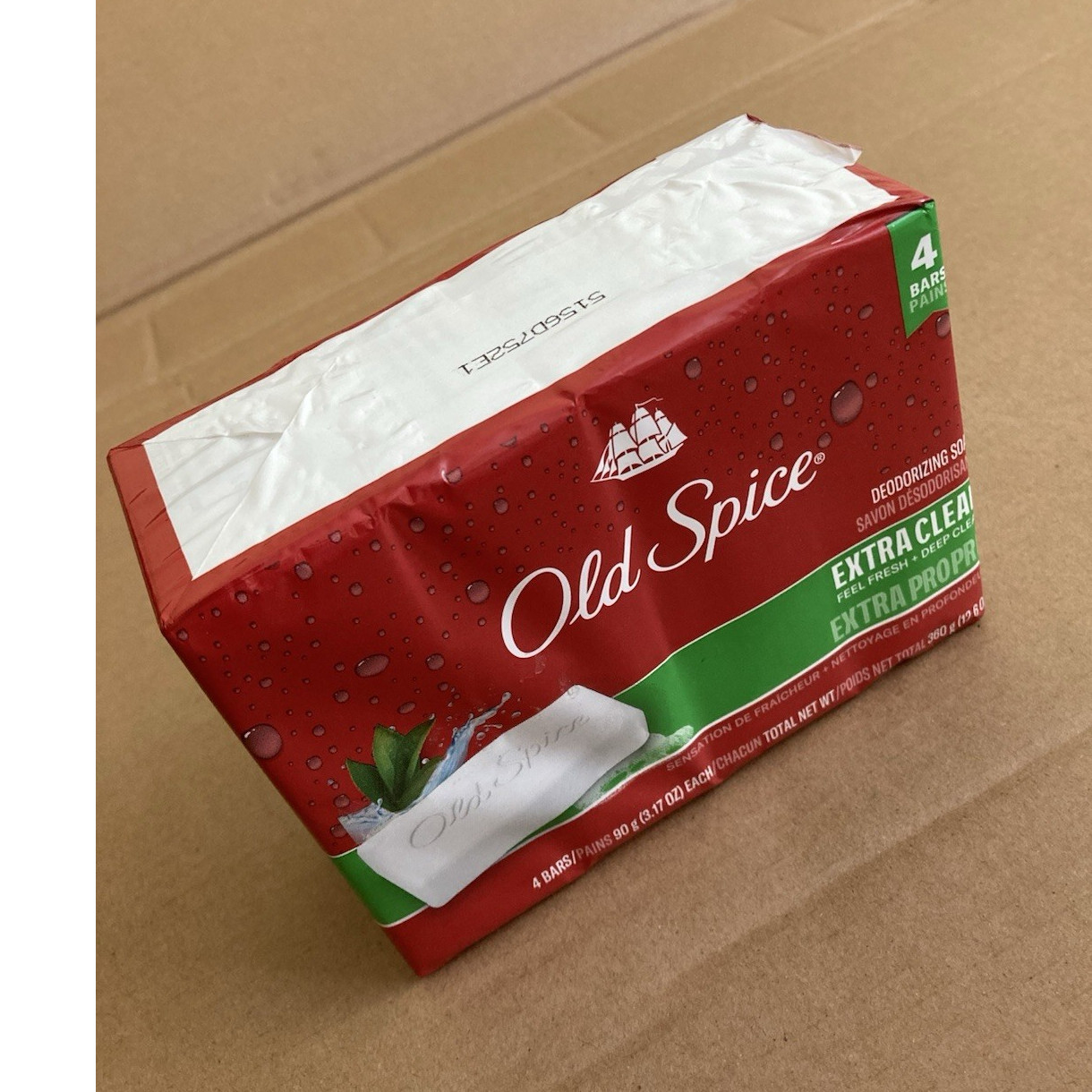 Old Spice Extra Clean Deodorizing Deodorant Soap for Men, 4 Bars, 12.6 oz Total