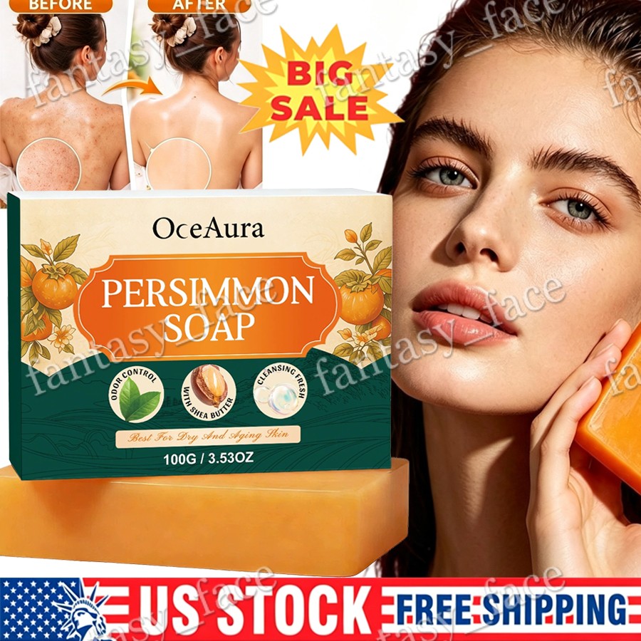 Swarva Persimmon Soap Bar Body Odor Control Deodorant Soap for Men & Women ~USA