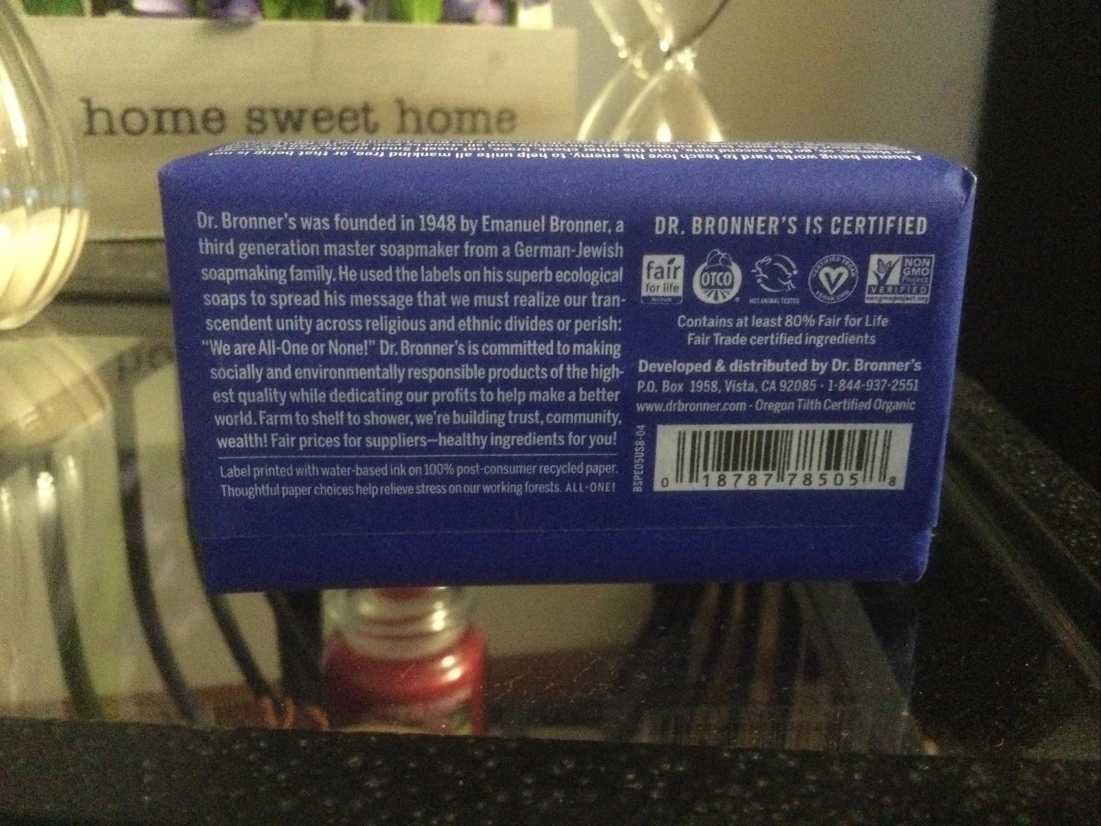 6) DR. BRONNER’S ALL-IN ONE HEMP PEPPERMINT PURE CASTLE BAR SOAP * FAMILY OWNED
