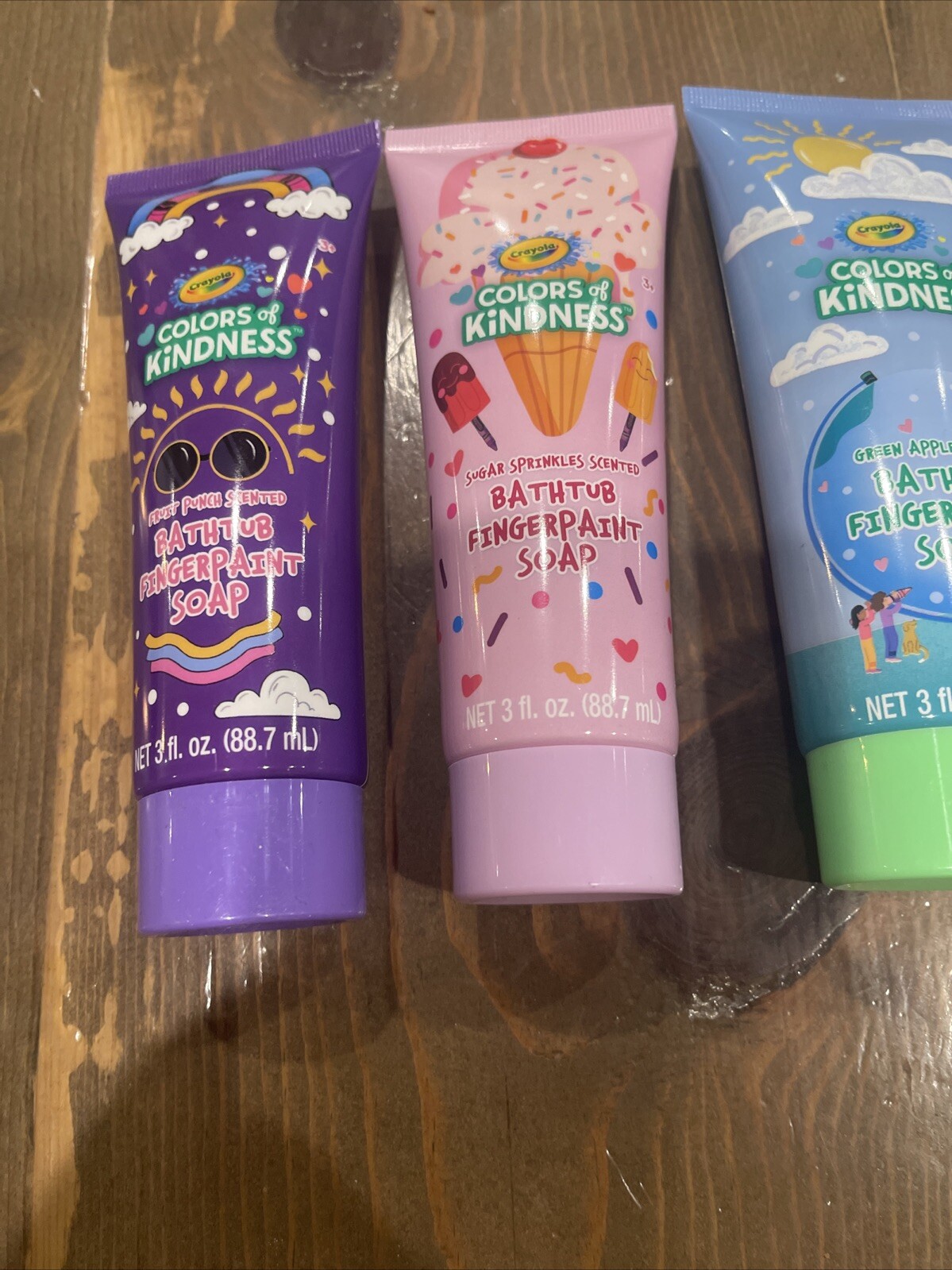 5PC SET: Crayola Bathtub Finger Paint Soap Kids 3oz: Blue Red Green Pink Purple