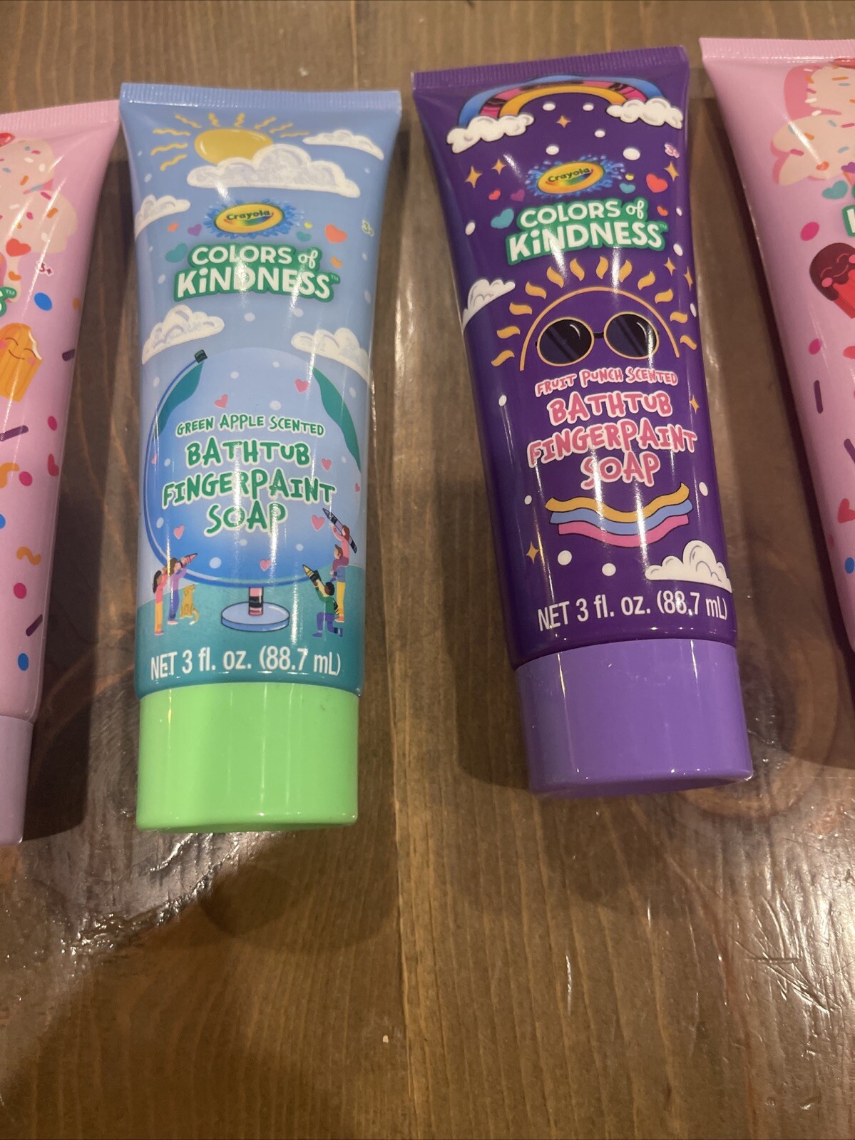 5PC SET: Crayola Bathtub Finger Paint Soap Kids 3oz: Blue Red Green Pink Purple